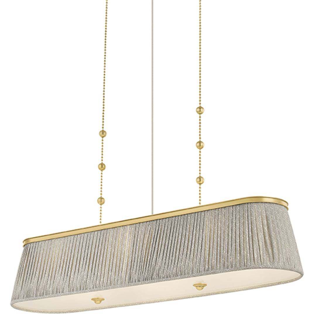 Valeria 3 Light 48.75 inch Aged Brass Linear Ceiling Light
