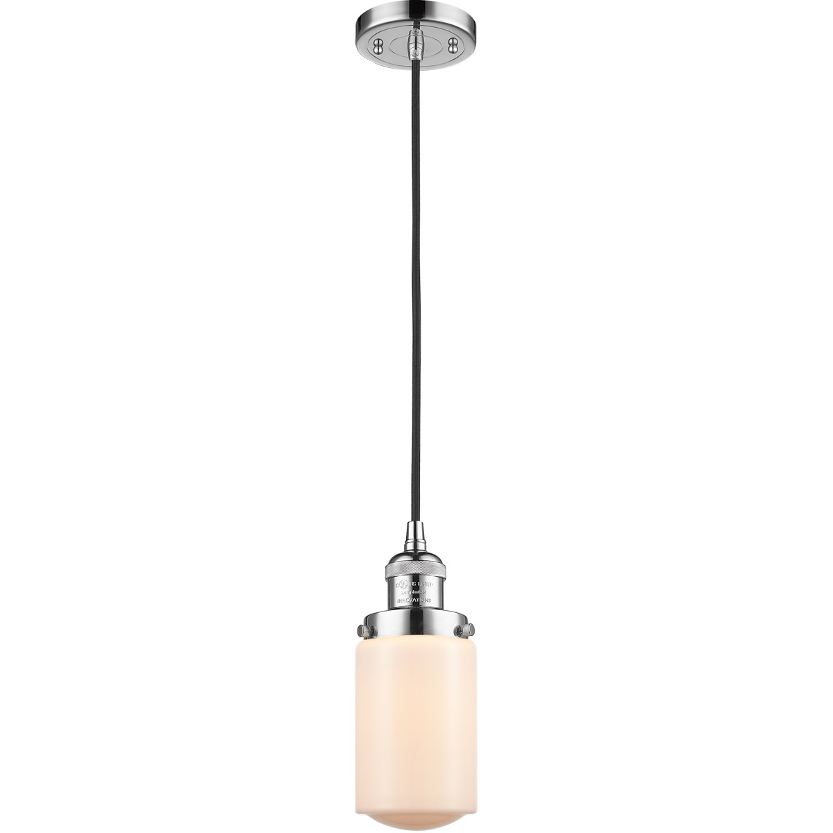 Franklin Restoration Dover 1 Light 5 inch Polished Chrome Mini Pendant Ceiling Light in Matte White Glass, Franklin Restoration