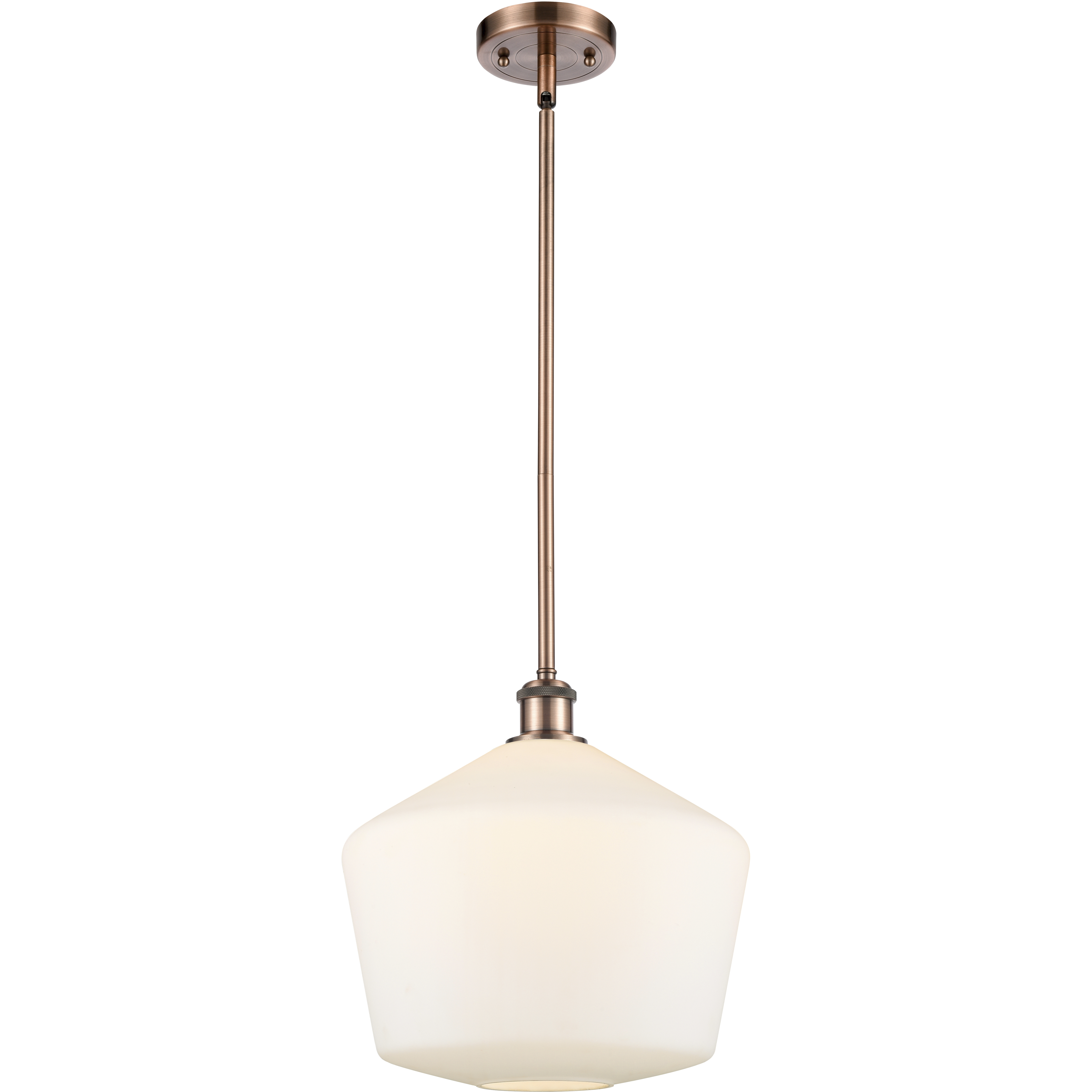 Ballston Cindyrella LED 12 inch Antique Copper Mini Pendant Ceiling Light in Matte White Glass