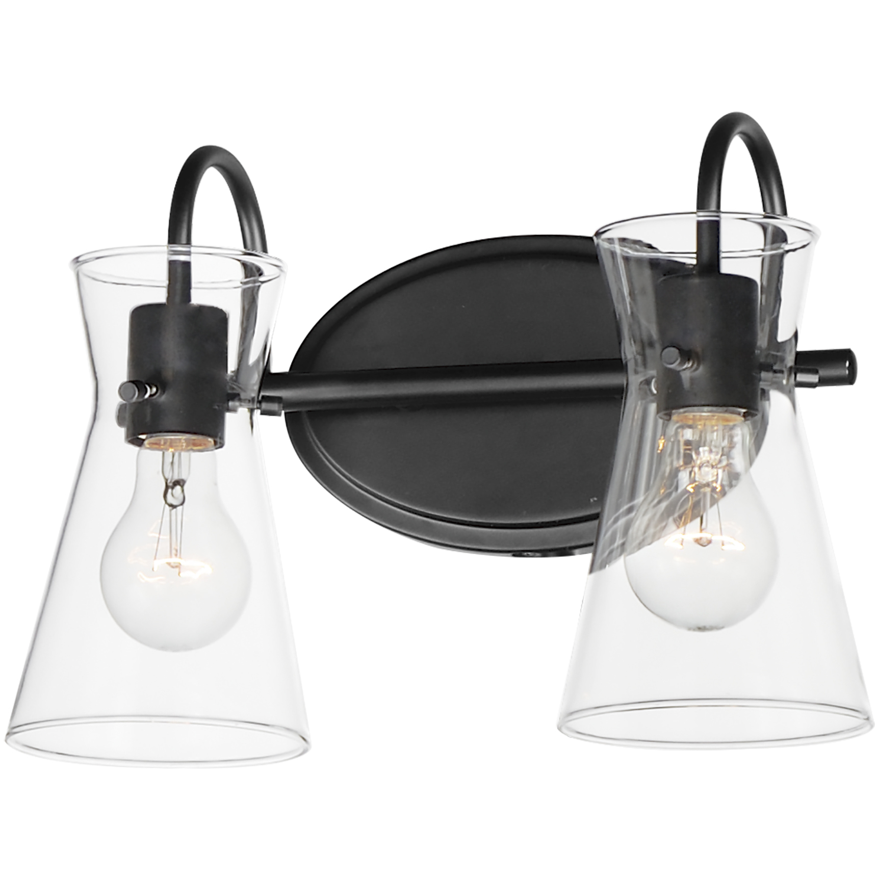 Ava 2 Light 13.5 inch Black Bath Vanity Wall Light