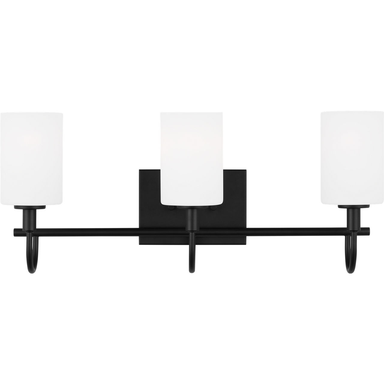Oak Moore 3 Light 23.88 inch Midnight Black Bath Vanity Wall Light