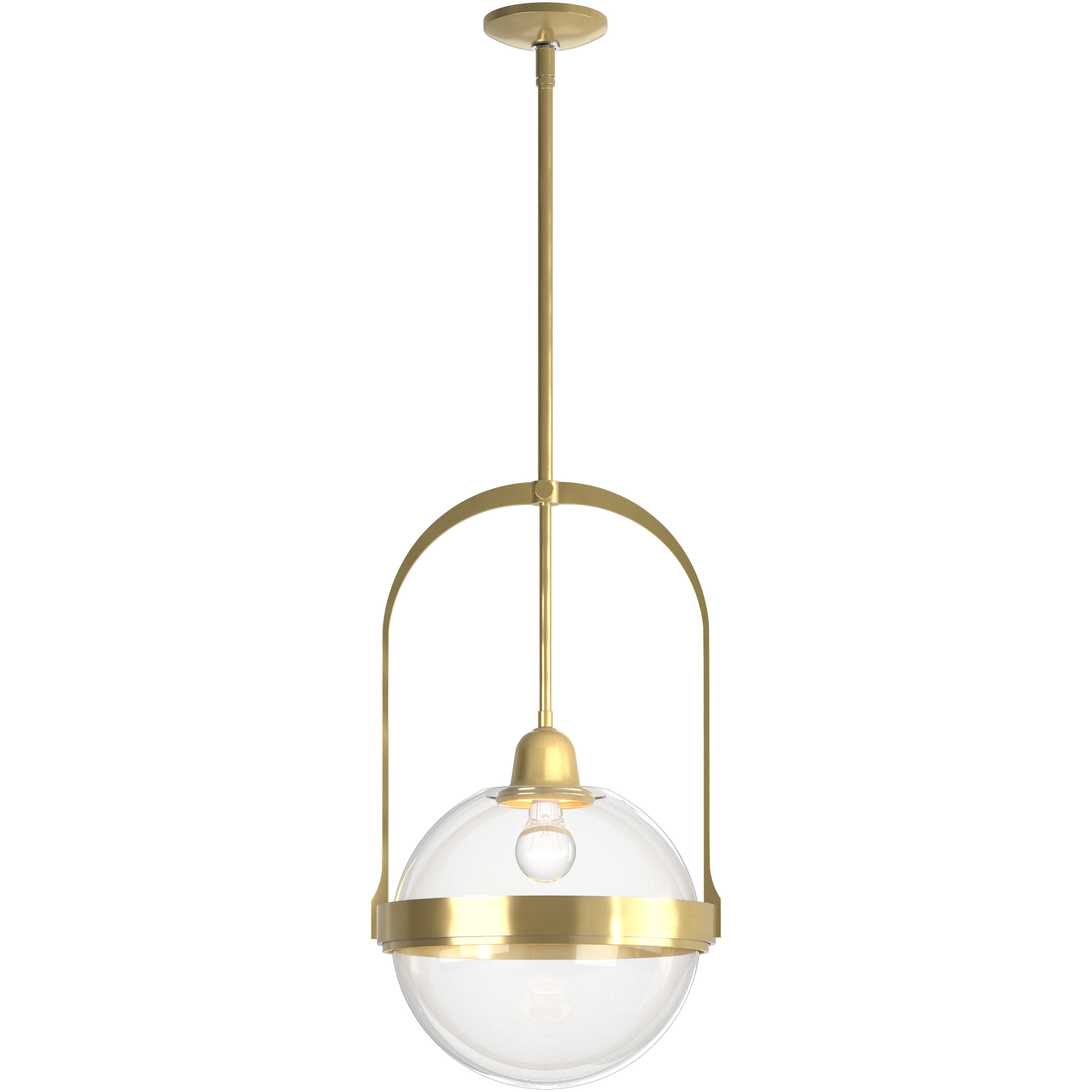 Atlas 1 Light 13.9 inch Modern Brass Pendant Ceiling Light in Clear