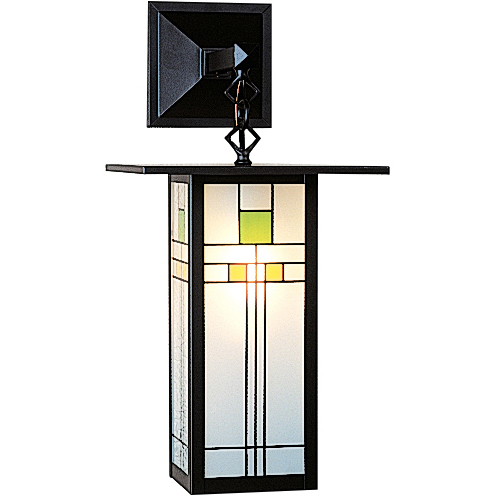 Franklin 1 Light 9 inch Antique Brass Wall Mount Wall Light in Green and Black Silk Screen