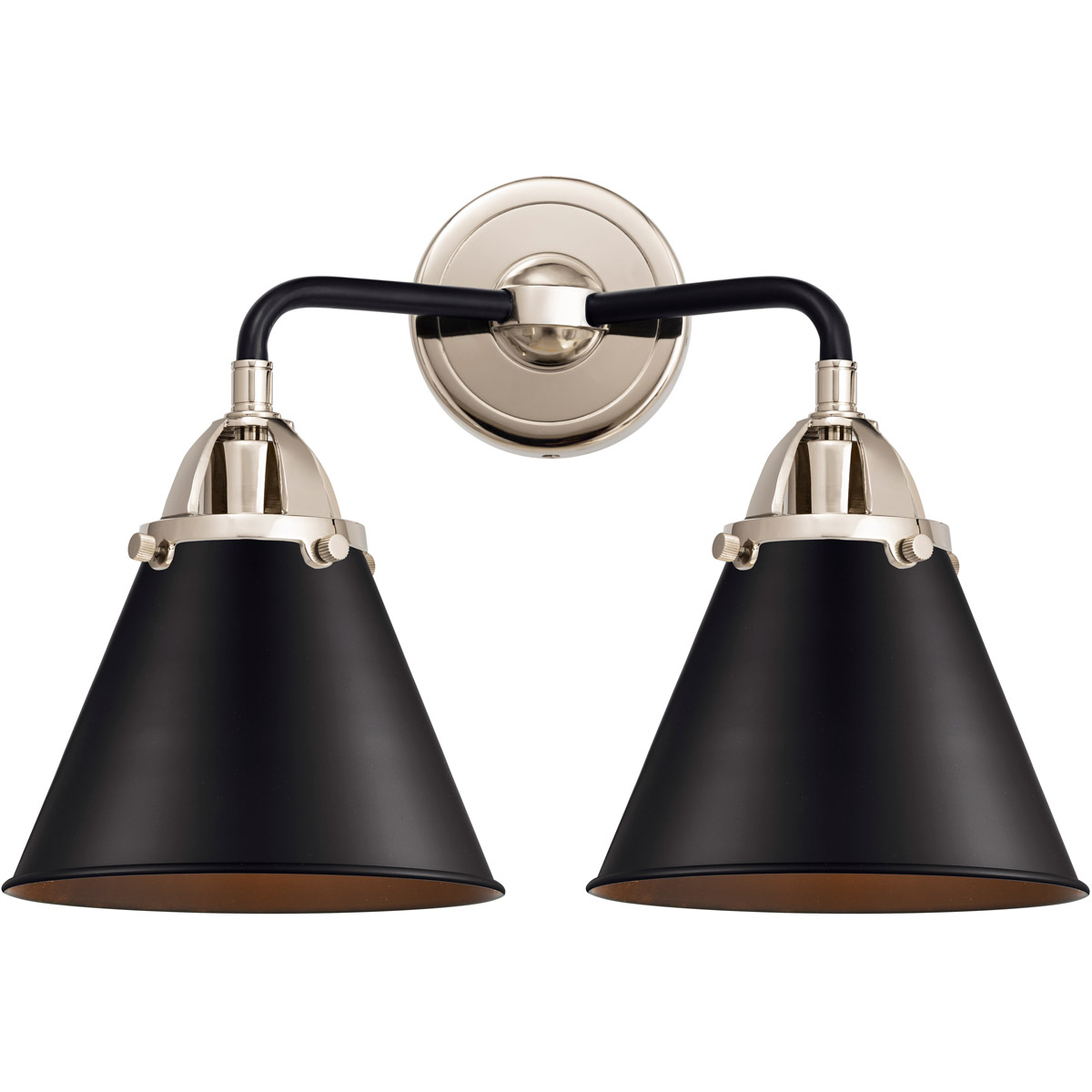 Nouveau 2 Appalachian 2 Light 16 inch Black Polished Nickel Bath Vanity Light Wall Light in Matte Black