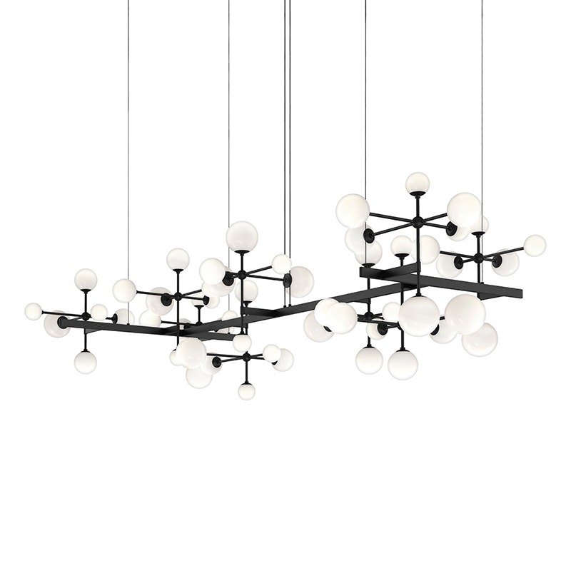 Nebula LED 95.5 inch Satin Black Chandelier Ceiling Light in Standard Suspension