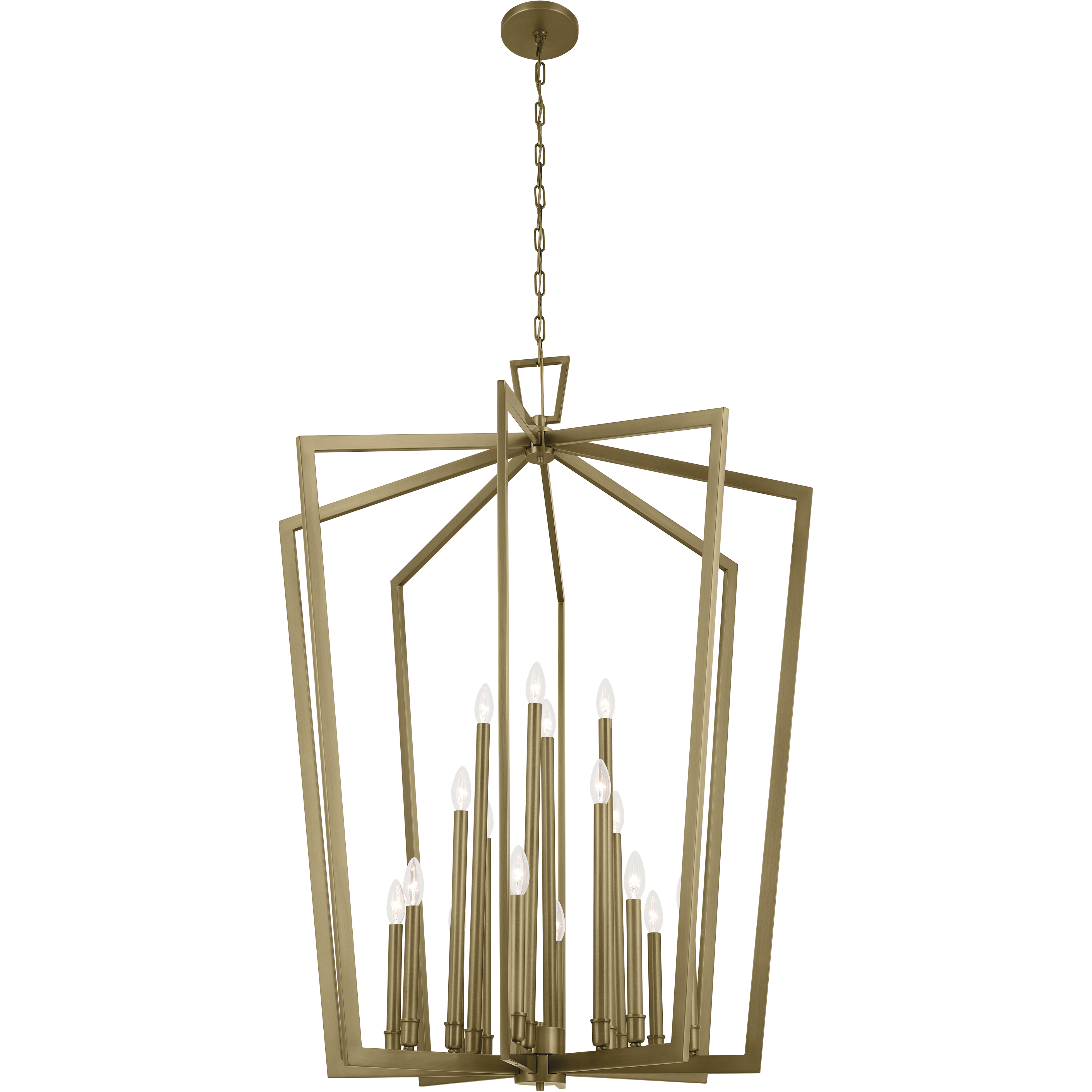 Abbotswell 16 Light Natural Brass Pendant Ceiling Light
