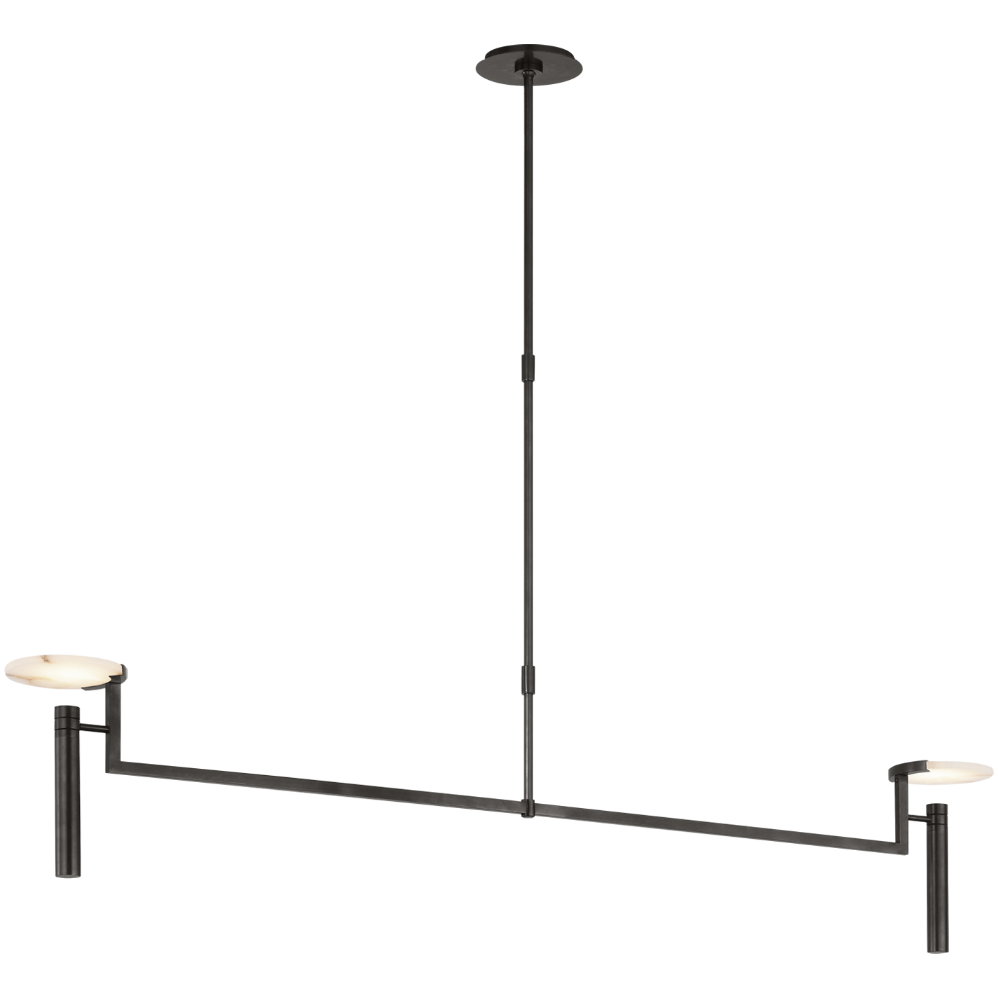 Kelly Wearstler Melange LED 60 inch Bronze Floating Disc Linear Chandelier Ceiling Light, Extra Large