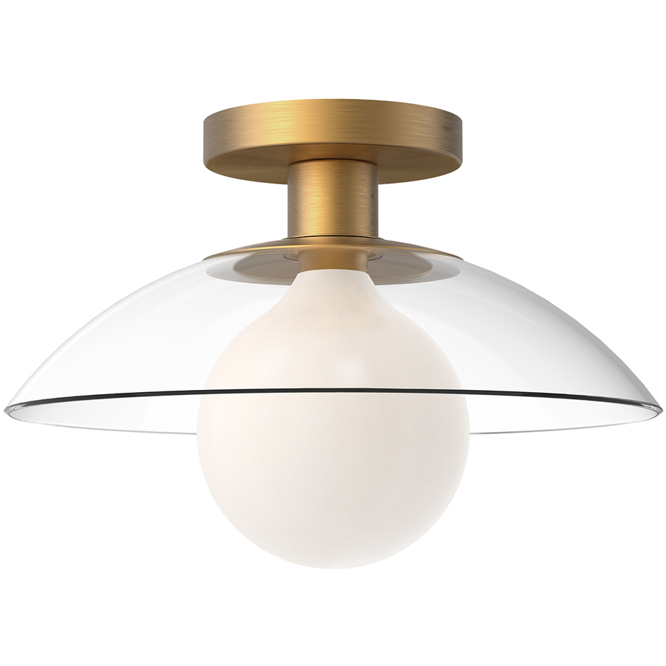 Alora Mood Francesca 1 Light 11.88 inch Aged Gold Semi Flush Mount Ceiling Light