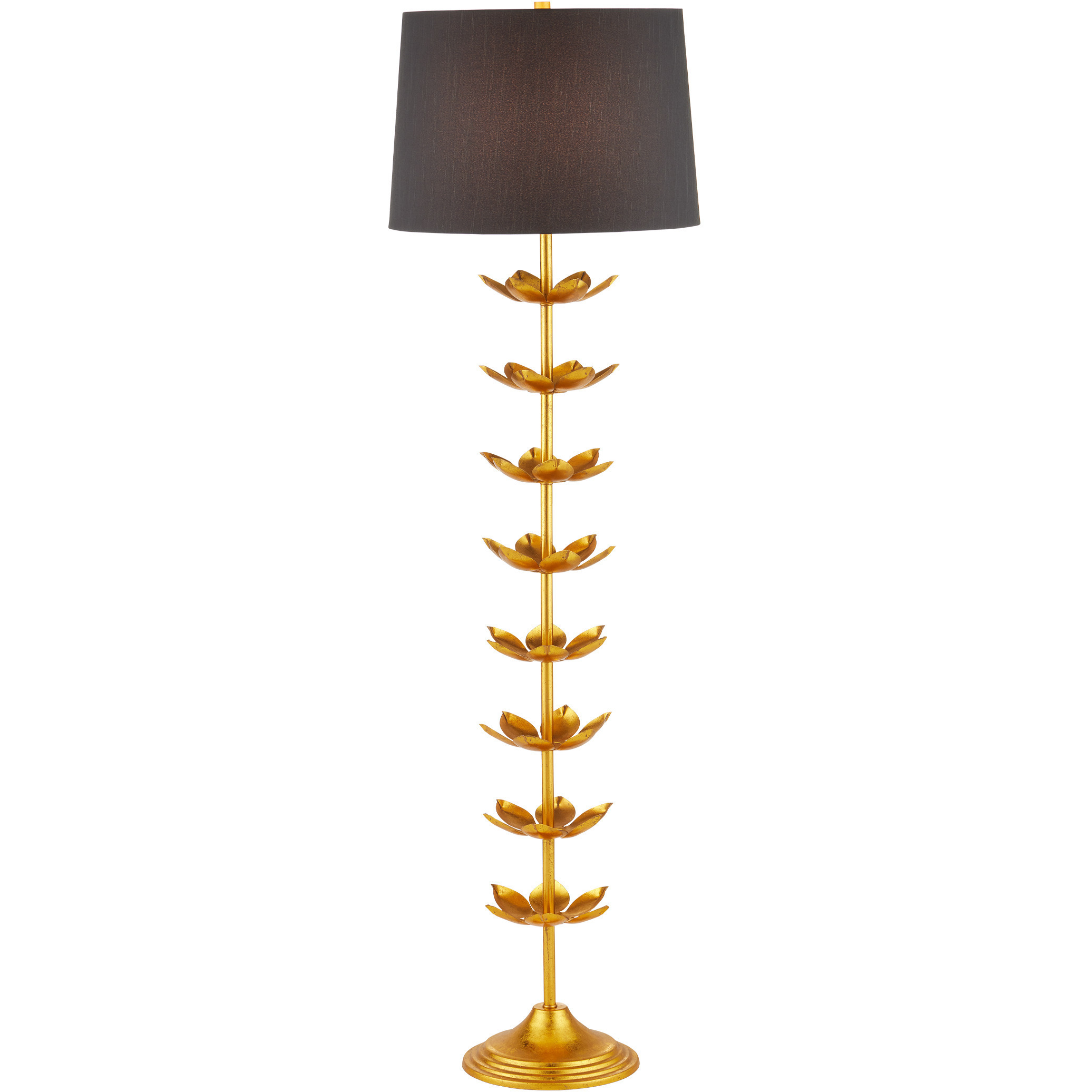 Awakening 65 inch 150 watt Gold Leaf Floor Lamp Portable Light
