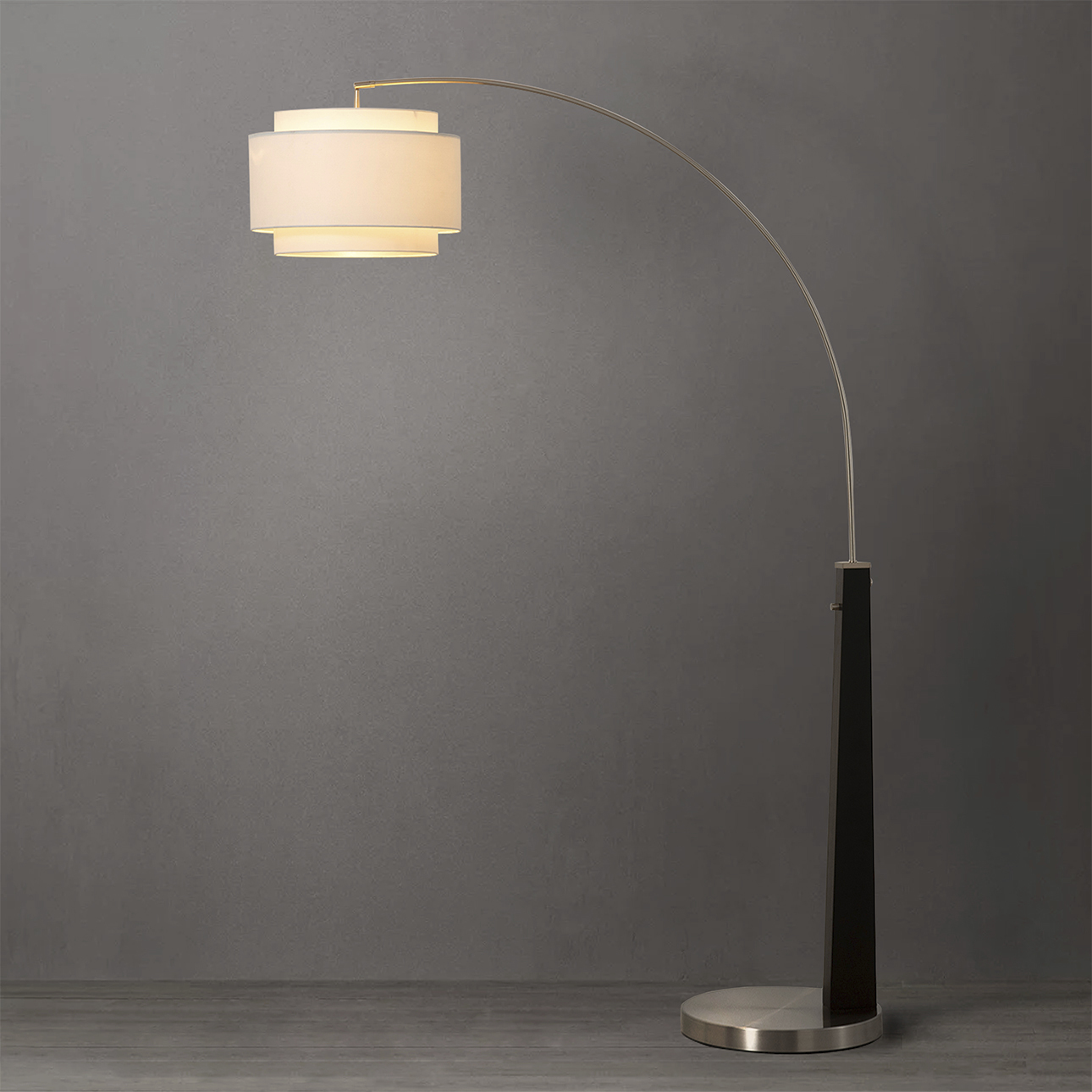 Coronado 84 inch 9 watt Matte Black and Satin Nickel Arc Floor Lamp Portable Light