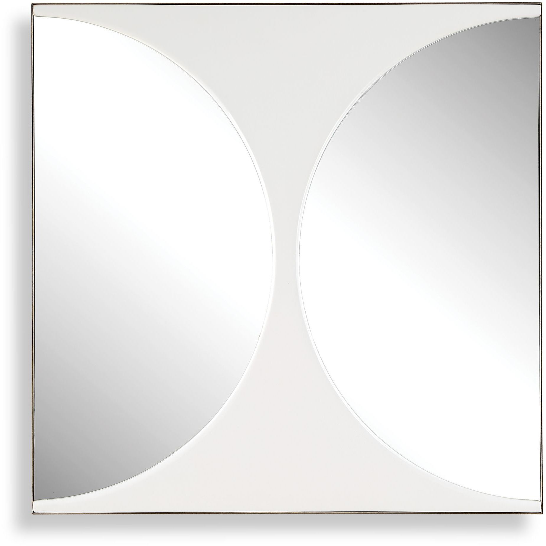 New Moon White Mirrored Wall Decor