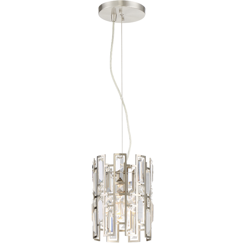 West 65th 1 Light 7.63 inch Satin Platinum Mini Pendant Ceiling Light