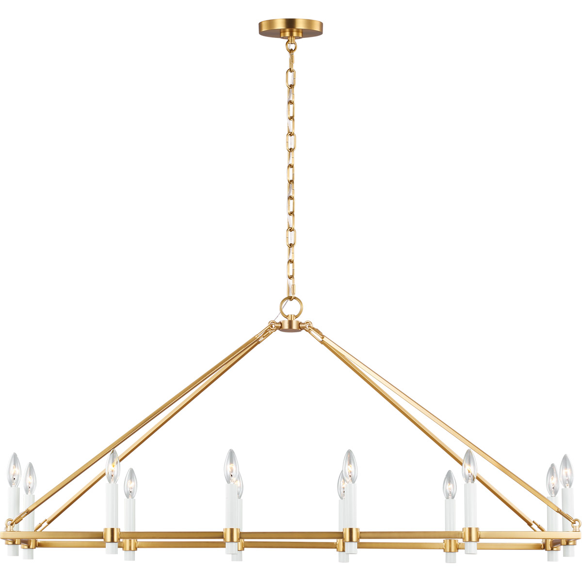 C&M by Chapman & Myers Marston 12 Light 48.75 inch Burnished Brass Linear Chandelier Ceiling Light