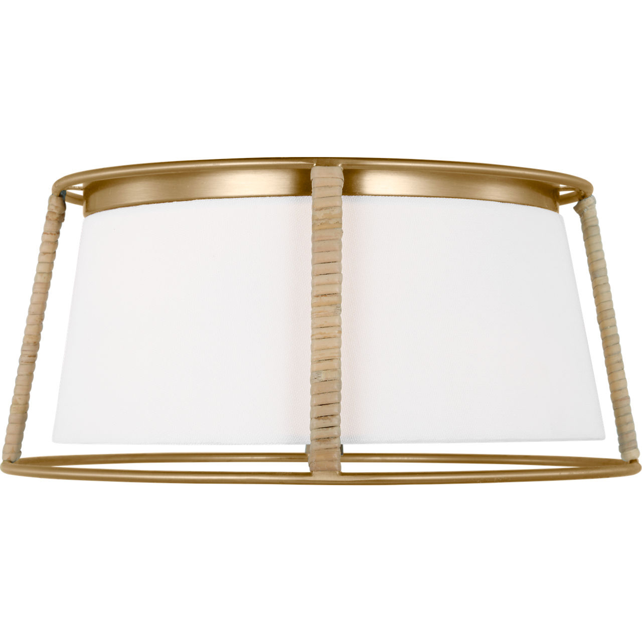 Drew & Jonathan Cortes 2 Light 13.5 inch Satin Brass Flush Mount Ceiling Light