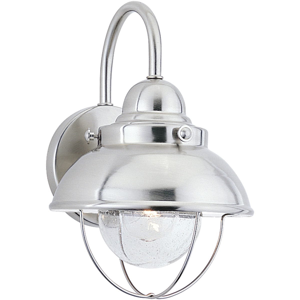 Sebring 1 Light 11.25 inch Brushed Stainless Outdoor Wall Lantern, Small