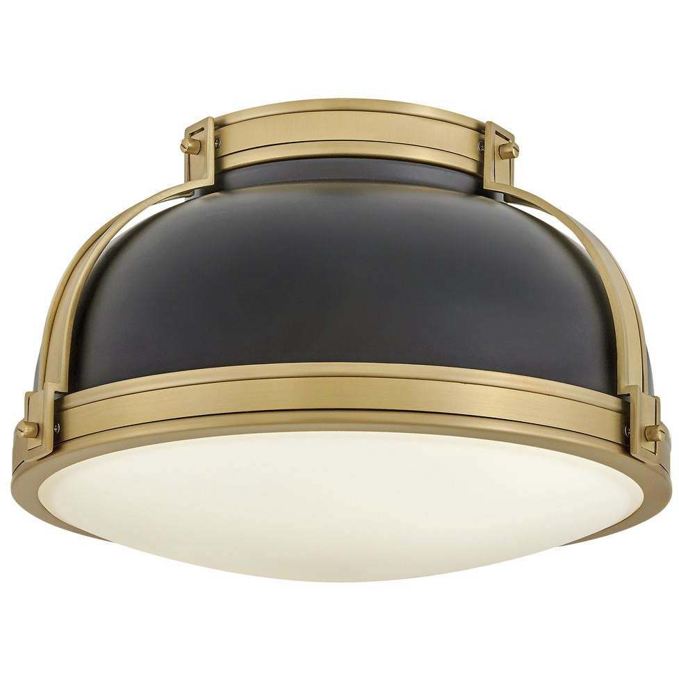 Black and brass flush mount light best sale