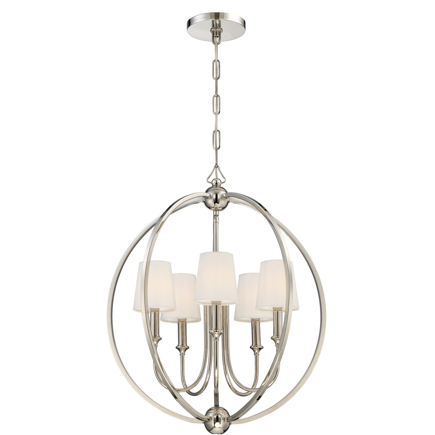 Sylvan 5 Light 22.5 inch Polished Nickel Chandelier Ceiling Light