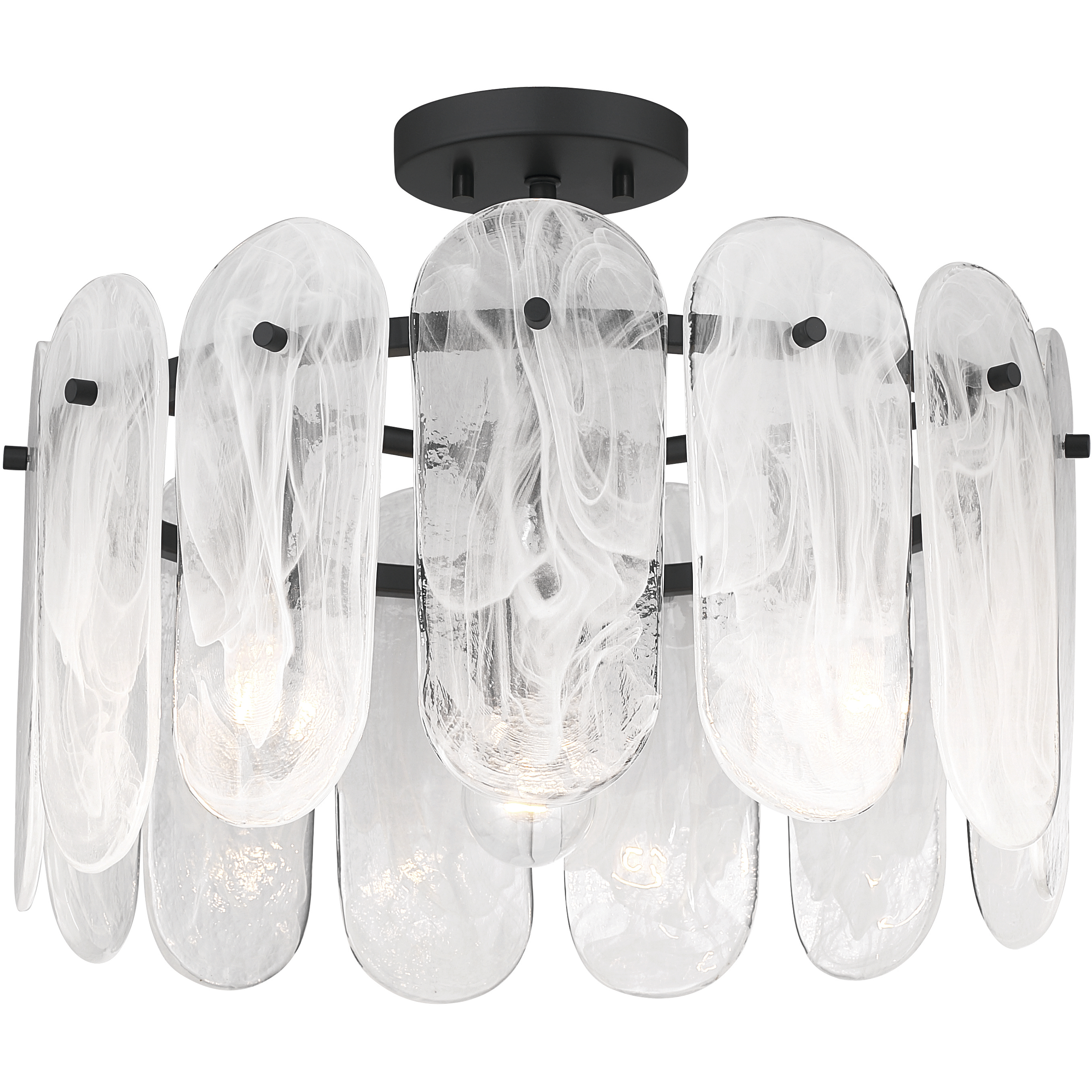 Oldmill 3 Light 18.25 inch Dark Matte Black Semi-Flush Mount Ceiling Light