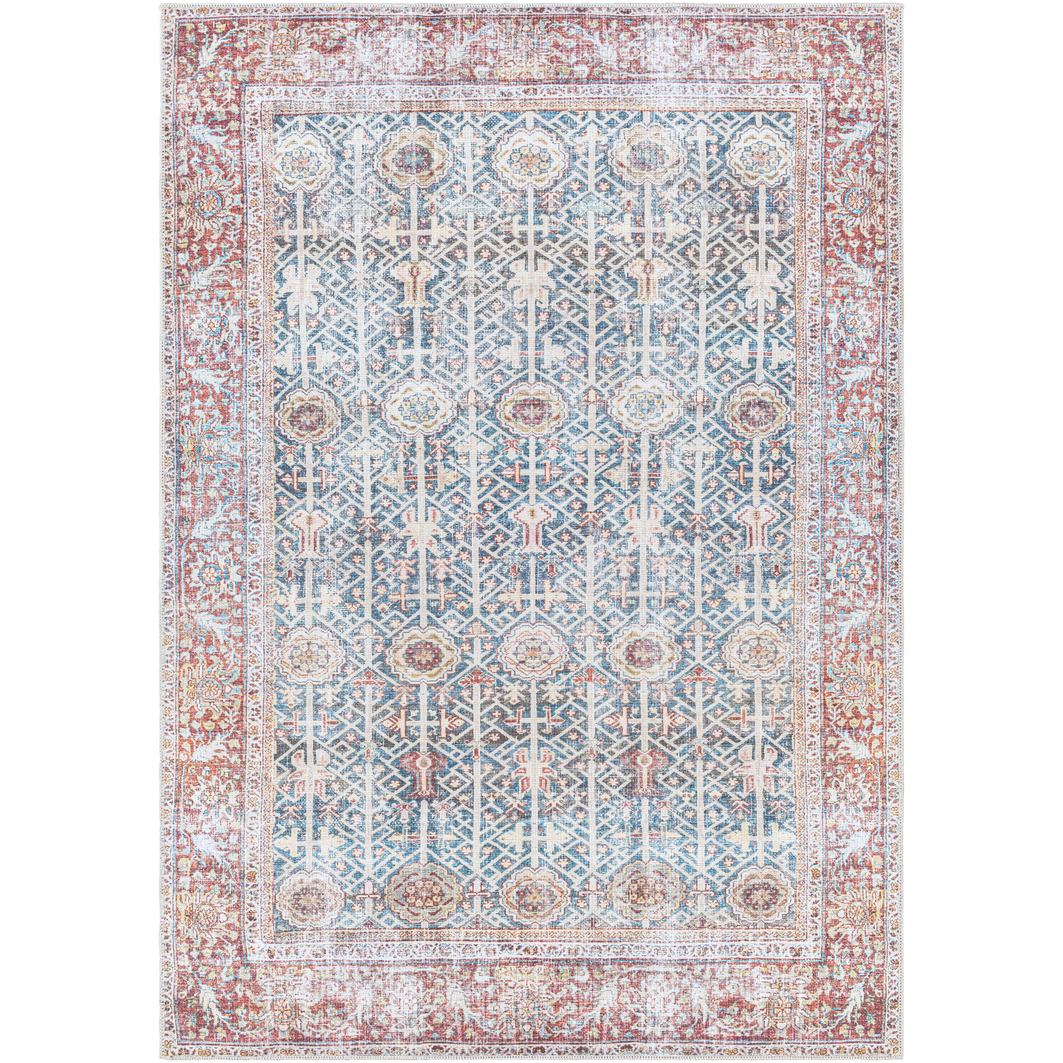 Kemer 84 X 63 inch Light Grey Rug, Rectangle