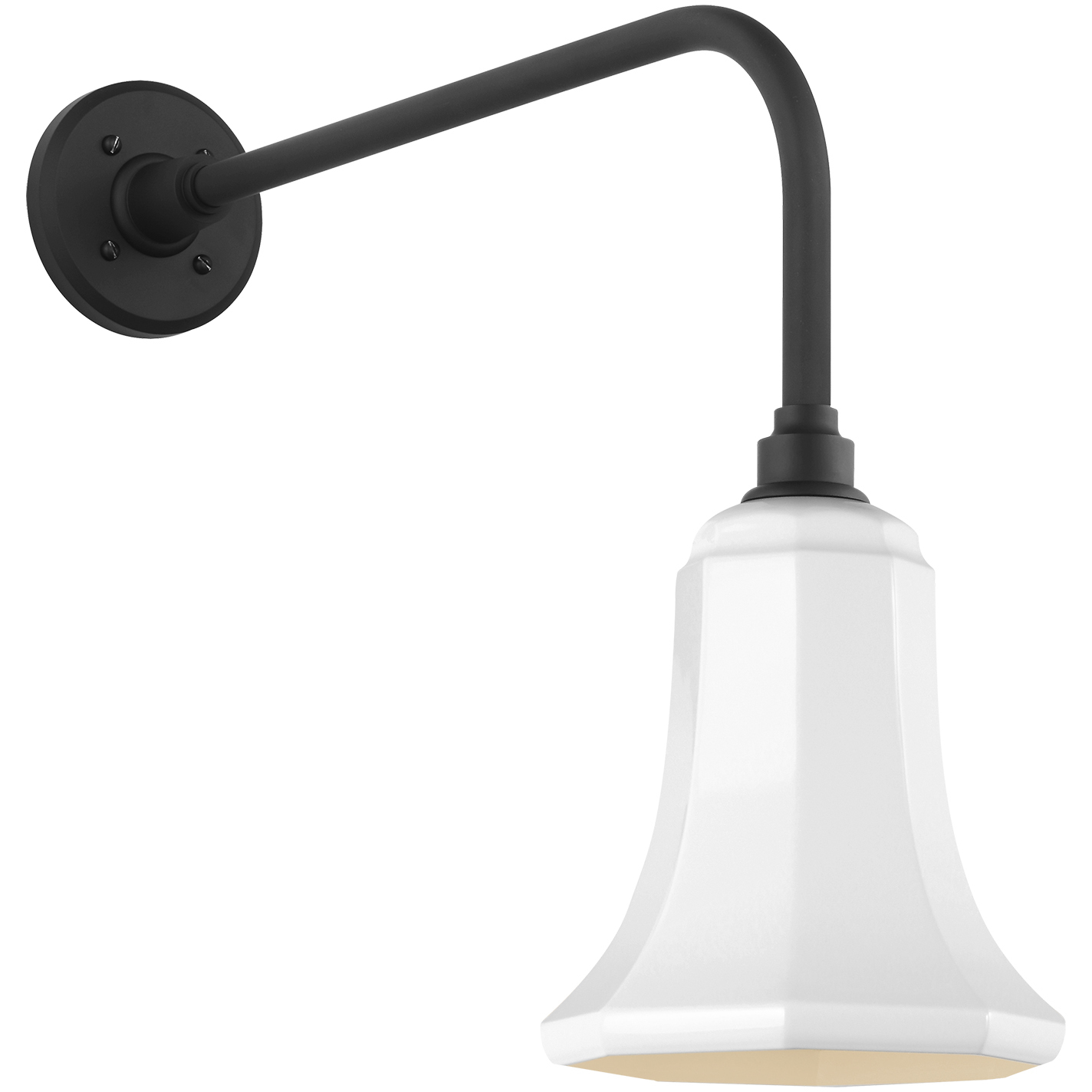 Thomas O'Brien Academy Barn Light LED 19 inch Matte Black Rex Barn Light in 7.5" White Savannah Shade