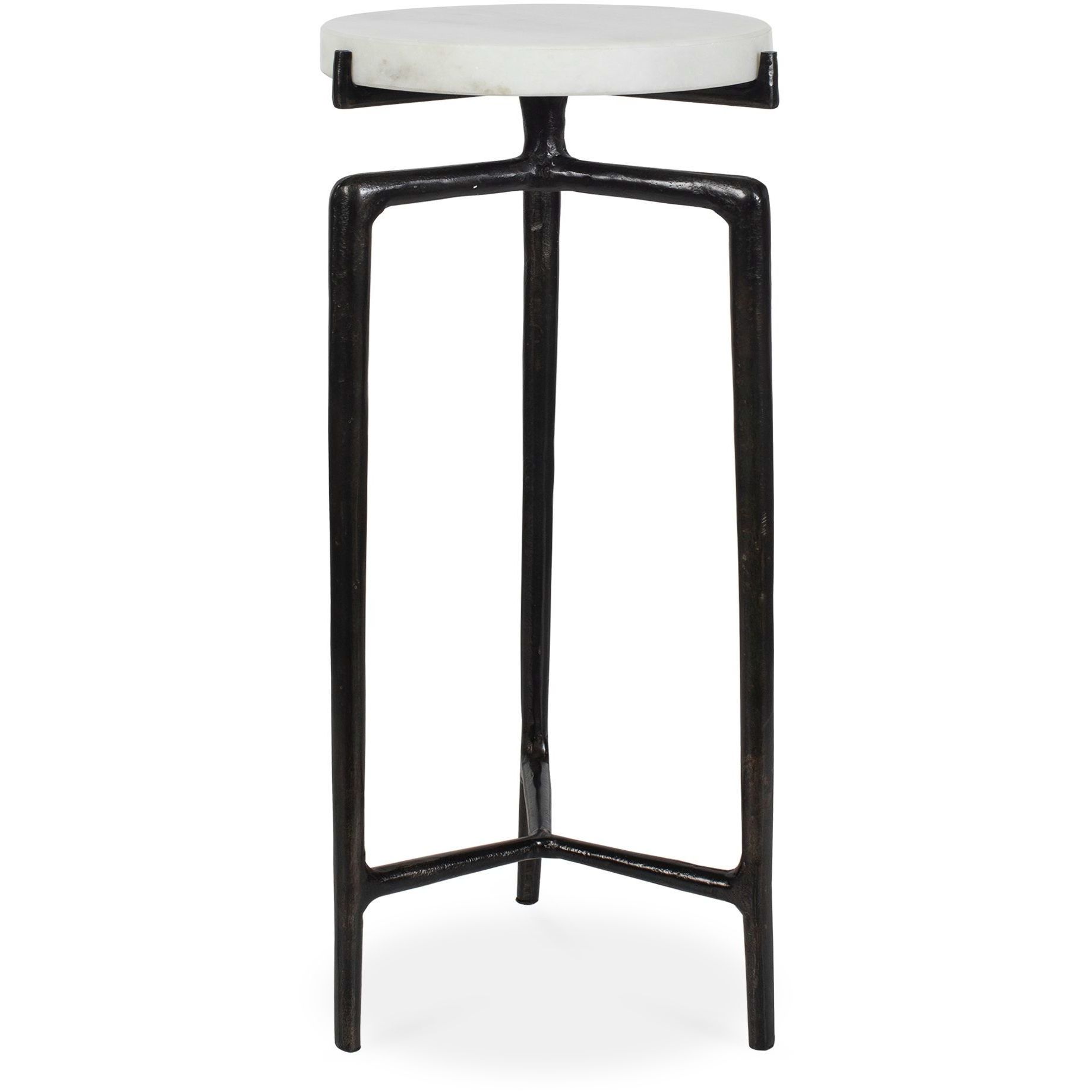 Tobias 24 X 10.5 inch Dark Bronze and White Marble Drink Table