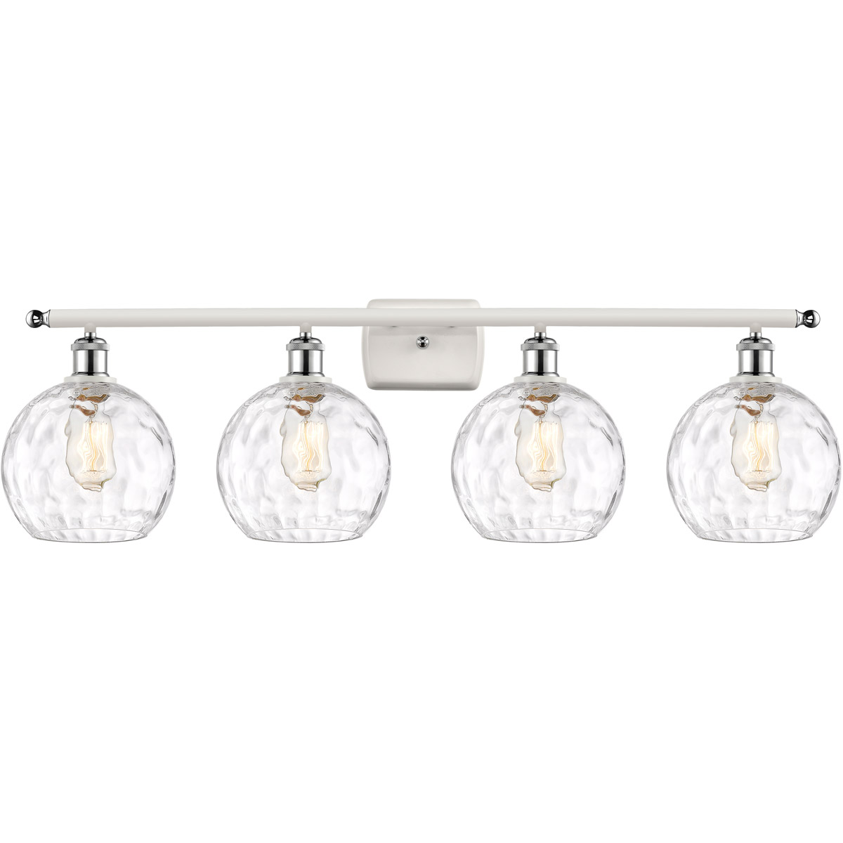 Ballston Athens Water Glass LED 36 inch White and Polished Chrome Bath Vanity Light Wall Light