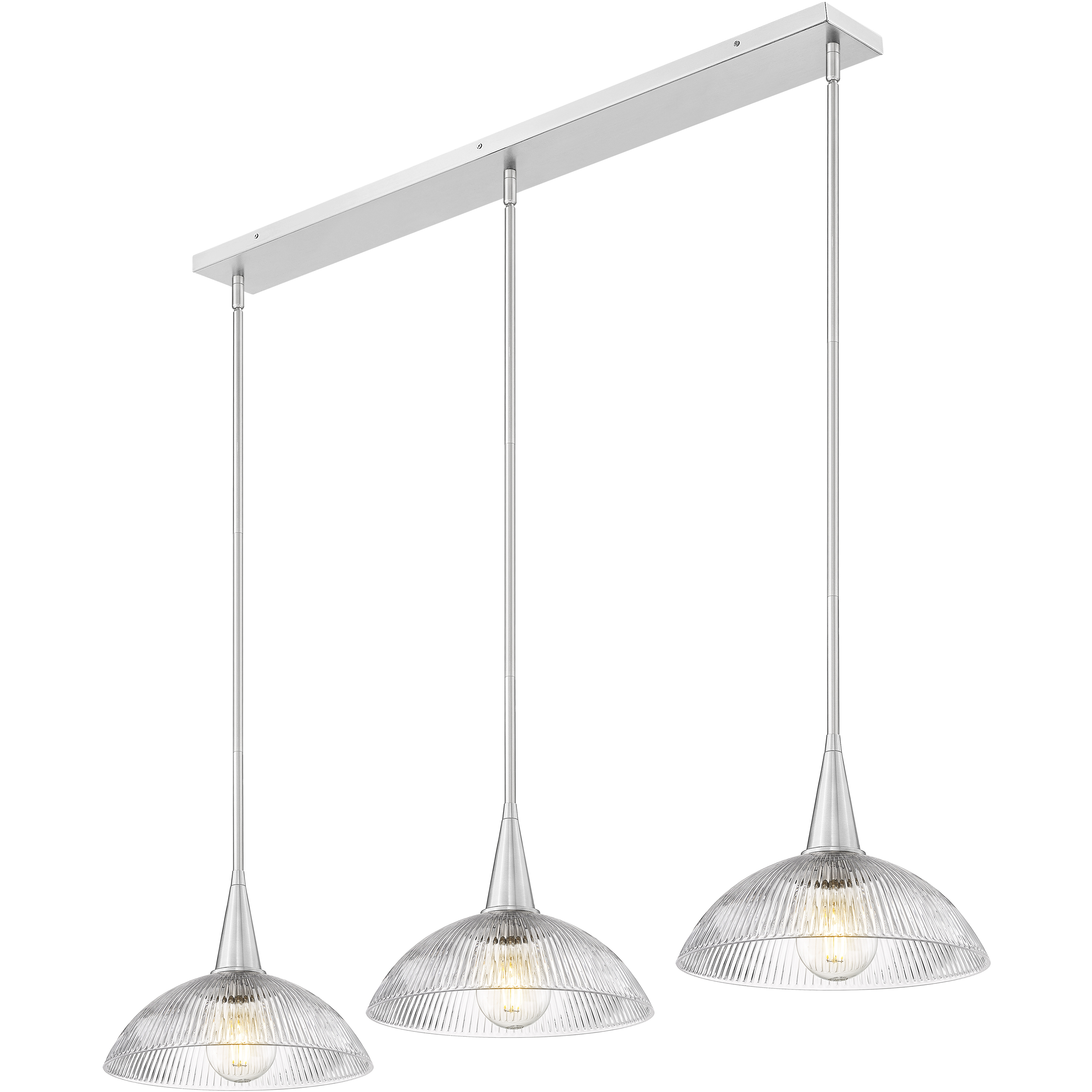 Lunelle 3 Light 52 inch Brushed Nickel Linear Chandelier Ceiling Light