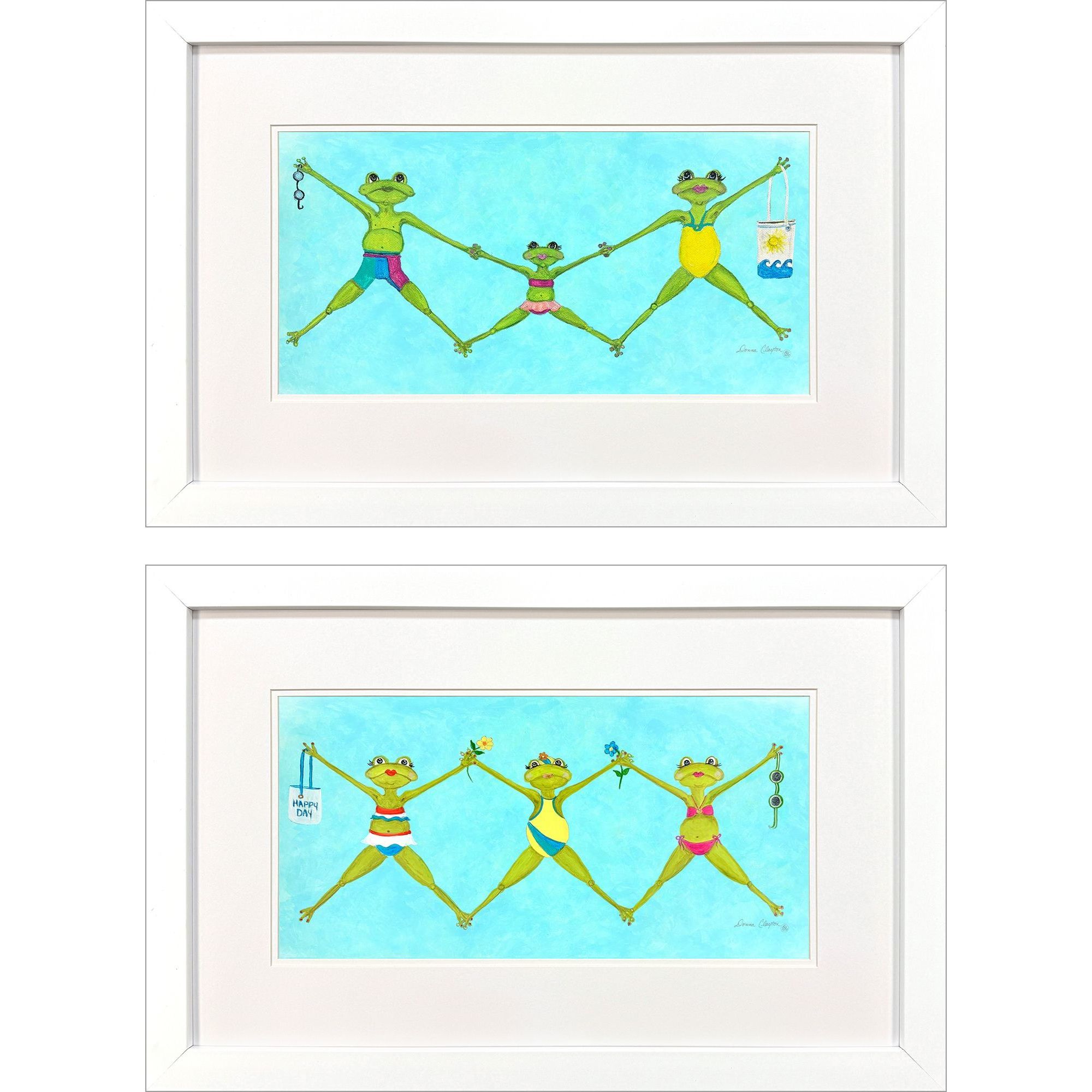 Summer Splash Blue and Green and Multi Framed Art, Propac