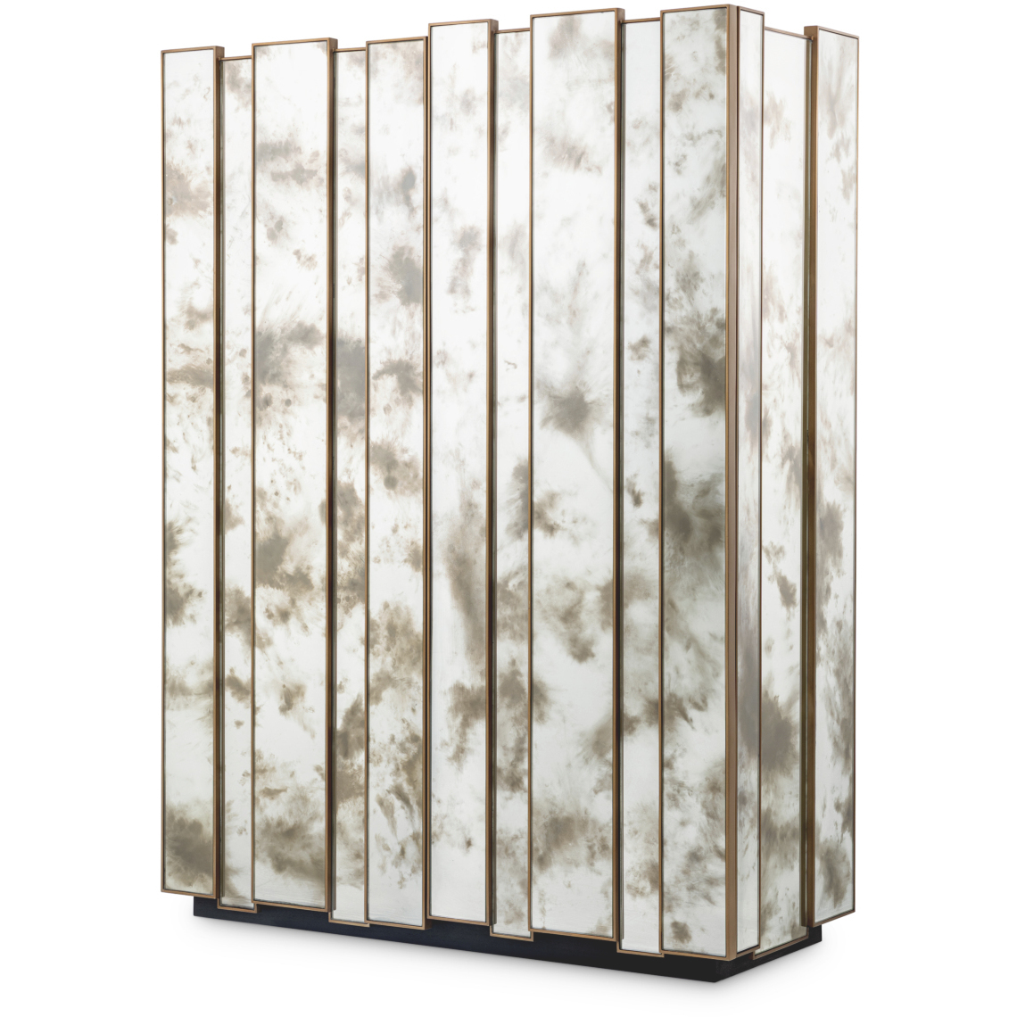 Nottinghamd Antique Mirror Glass and Brushed Brass Wine Cabinet