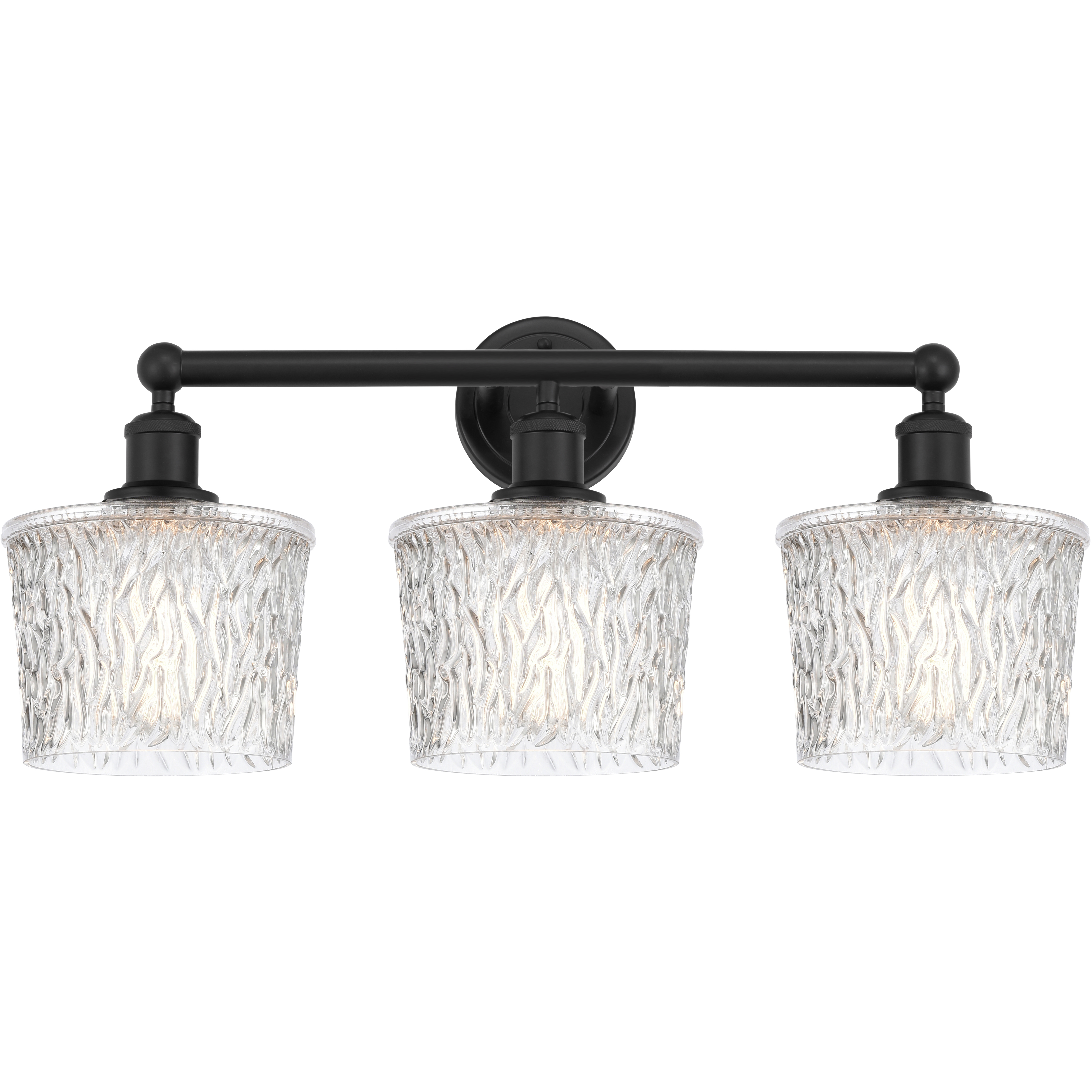 Edison Niagra 3 Light 25 inch Matte Black Bath Vanity Light Wall Light
