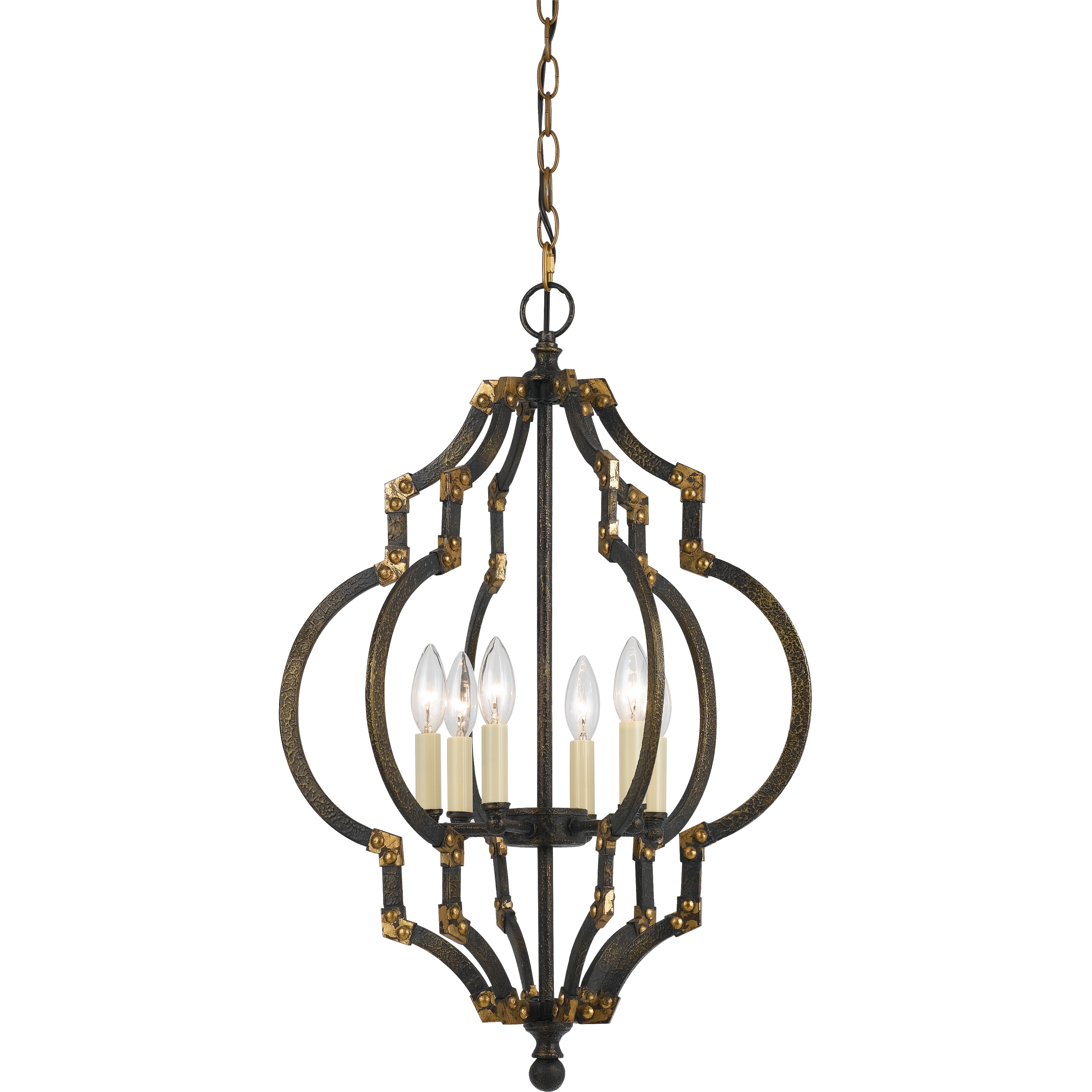 Howell 6 Light 18 inch Iron and Antique Gold Pendant Ceiling Light