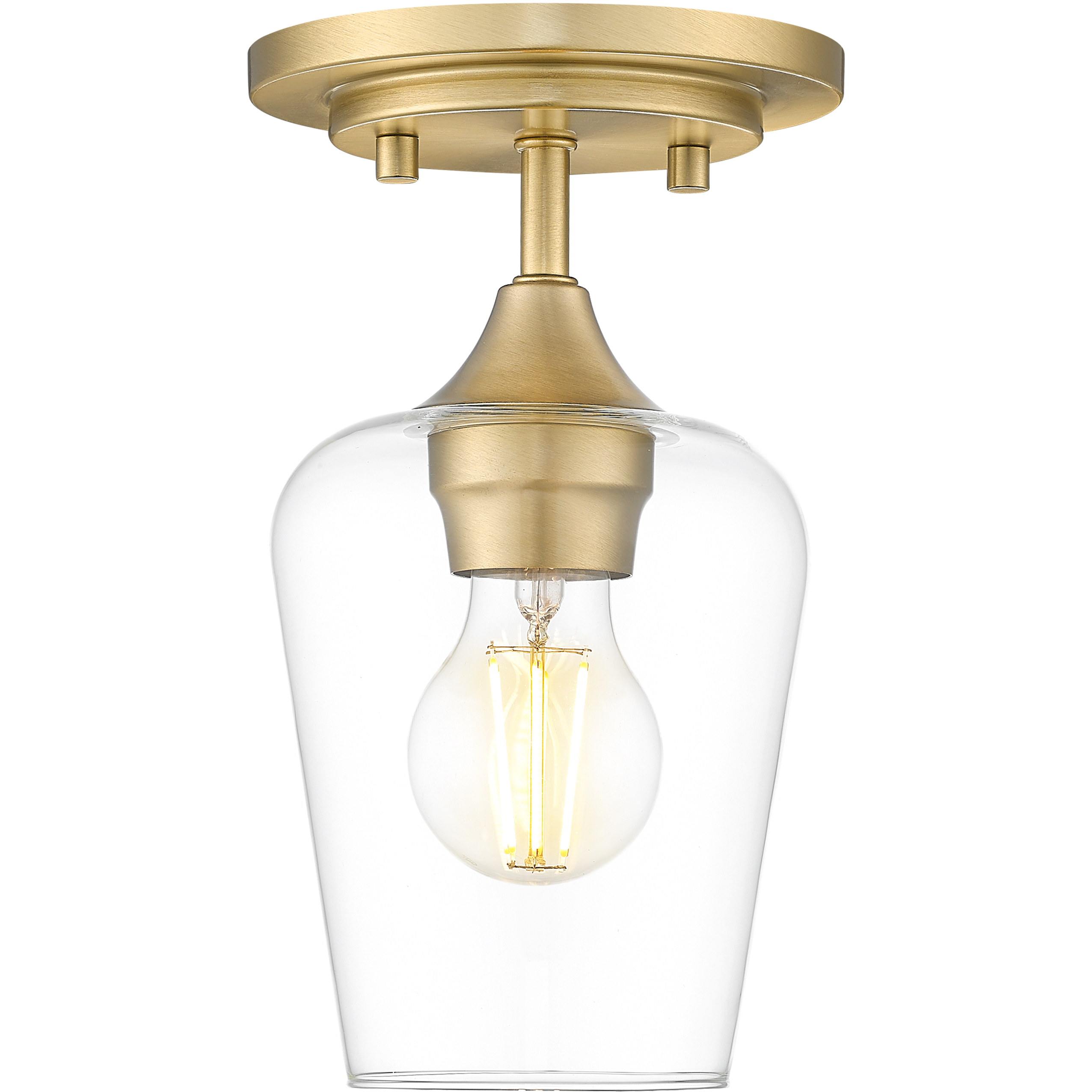 Joliet 1 Light 5.5 inch Burnished Brass Flush Mount Ceiling Light