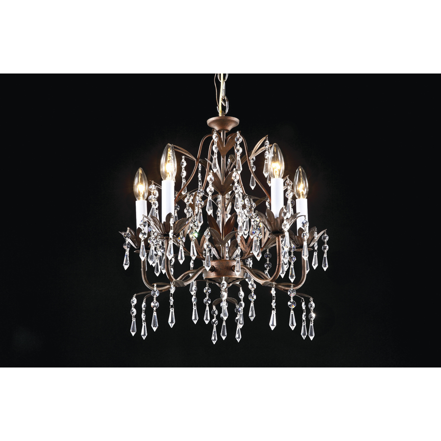 Mini 5 Light 17 inch Vintage Bronze Chandelier Ceiling Light