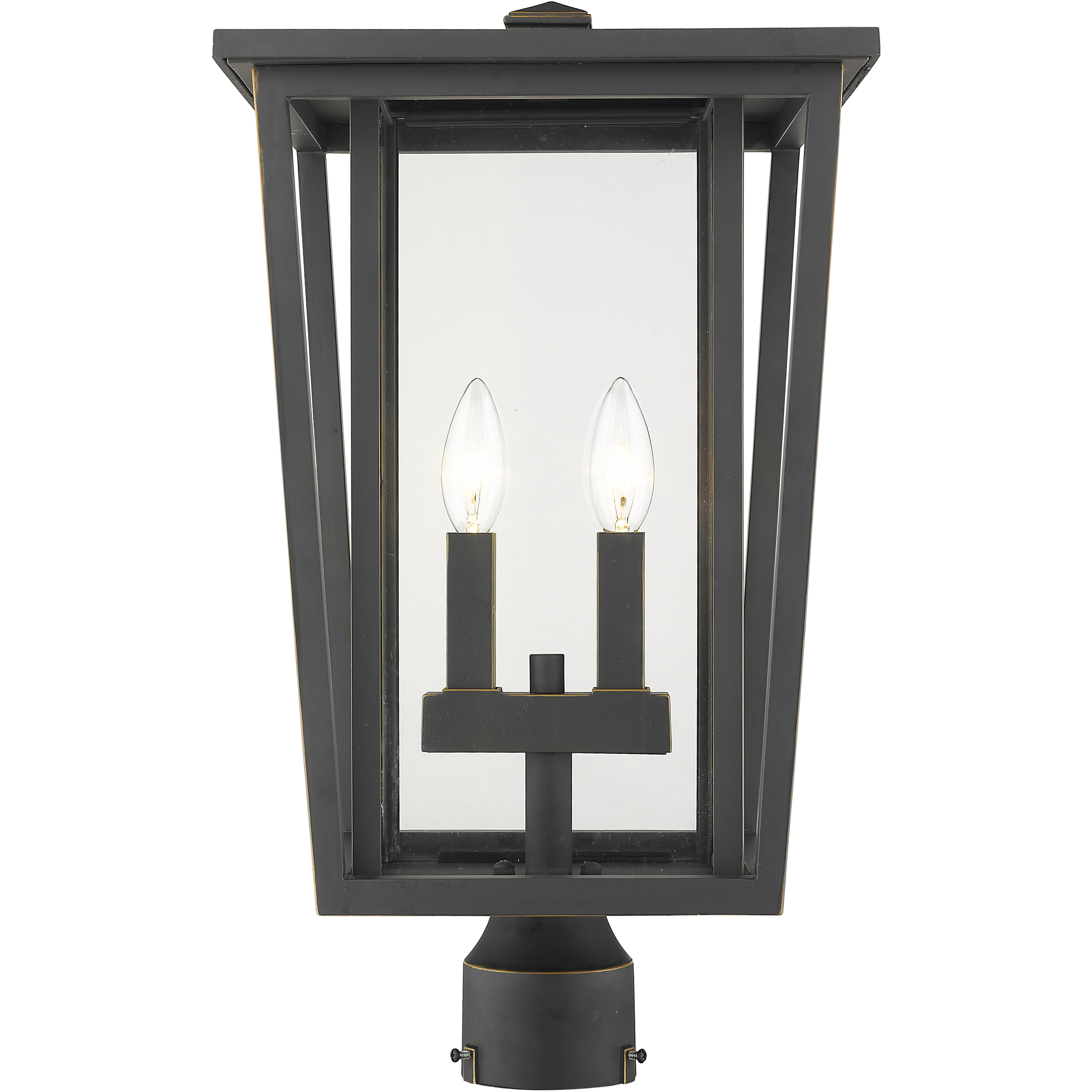 Seoul 2 Light 19.75 inch Oil Rubbed Bronze Outdoor Post Mount Fixture