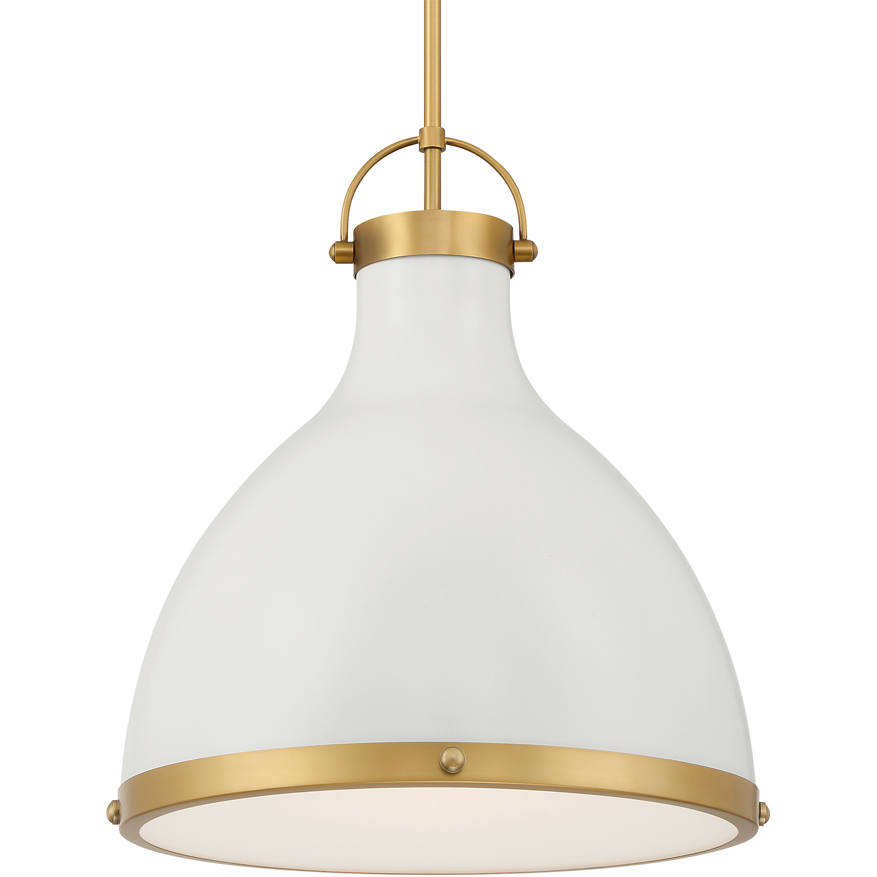 Minka-Lavery Lynk 1 Light 16.5 inch Legacy Brass and Off White Cream Pendant Ceiling Light 3932-879 - Open Box