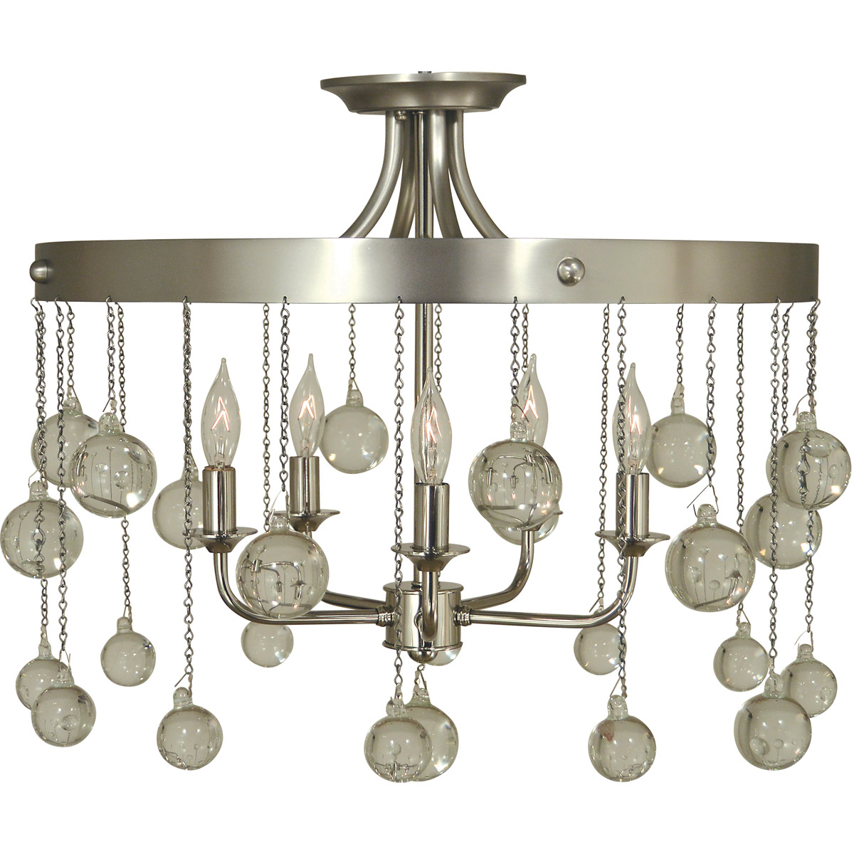 Falling Stars 5 Light 20 inch Mahogany Bronze Semi-Flush Mount Ceiling Light