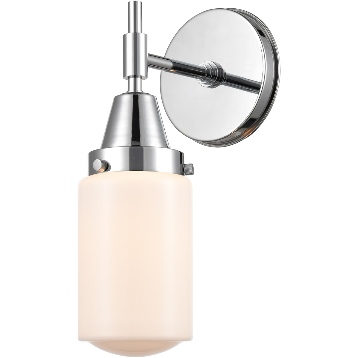 Caden 1 Light 5 inch Polished Chrome Sconce Wall Light in Matte White Glass