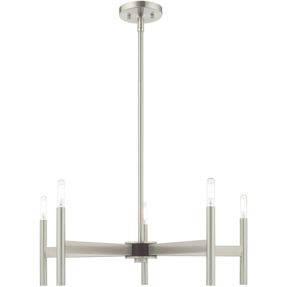 Copenhagen 5 Light 25 inch Brushed Nickel Chandelier Ceiling Light