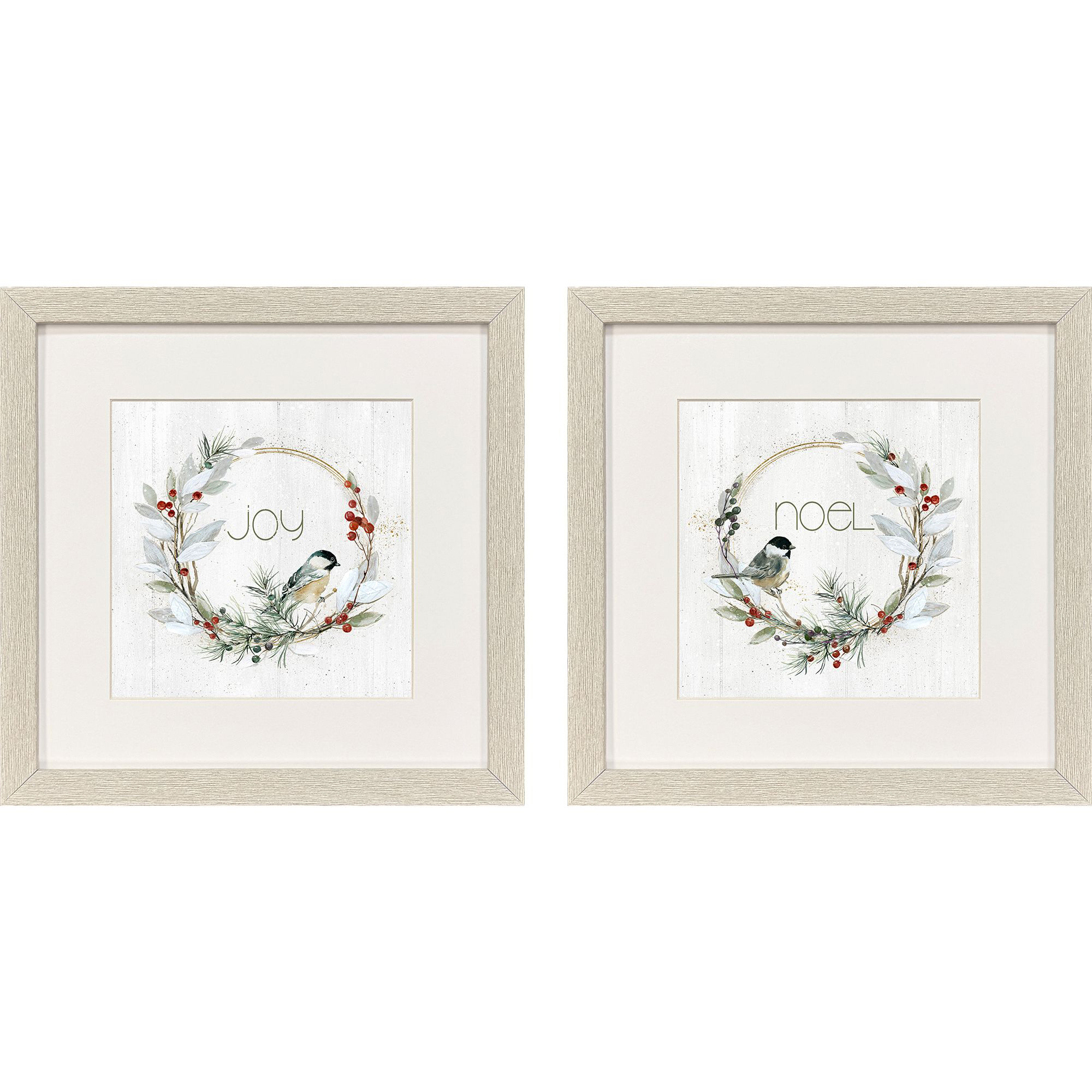 Joy Noel Gray and Green and Multi and Red Framed Art, Propac
