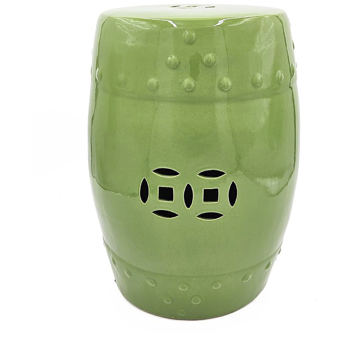 Barrel 17.7 inch Green Stool