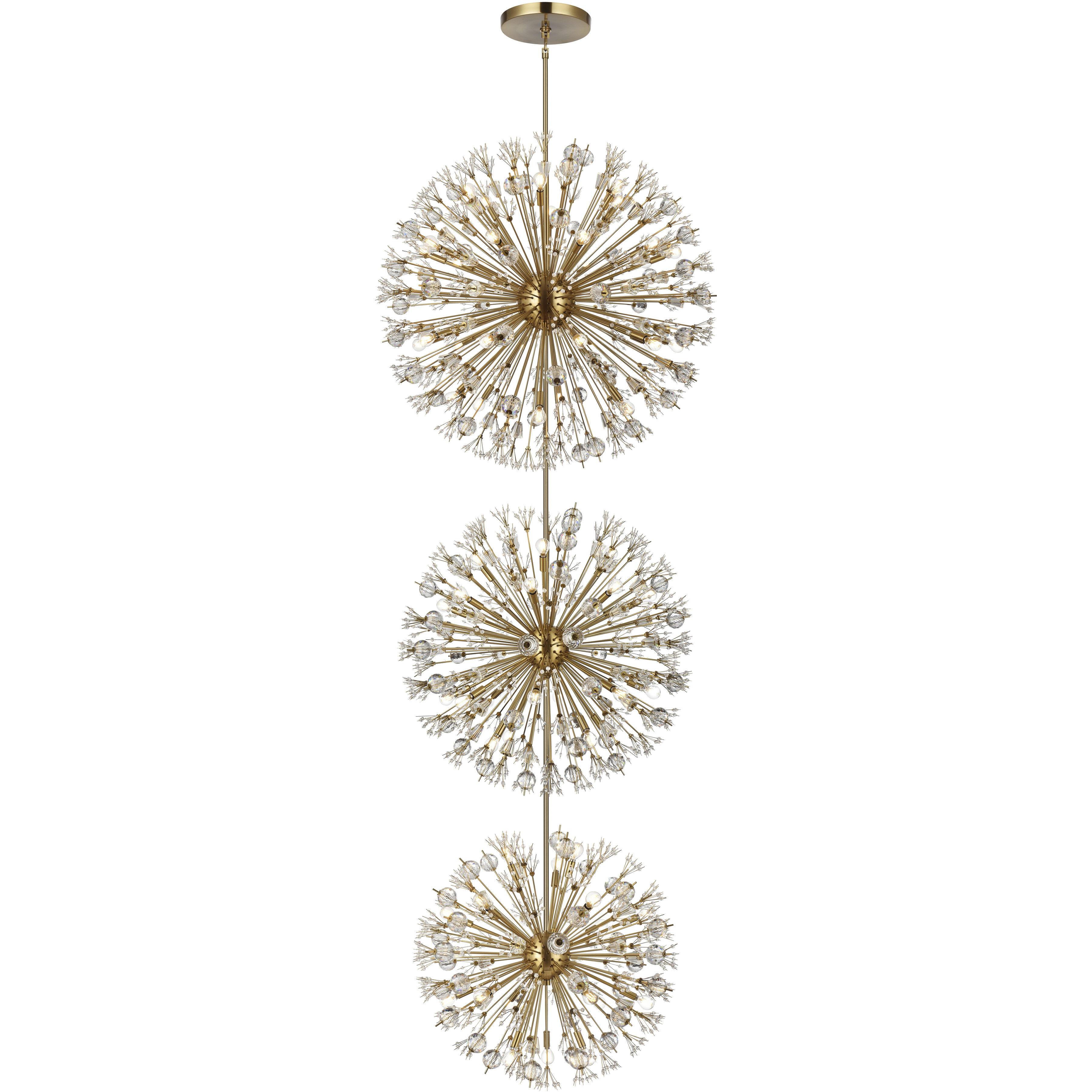 Vera 74 Light 44 inch Satin Gold Chandelier Ceiling Light