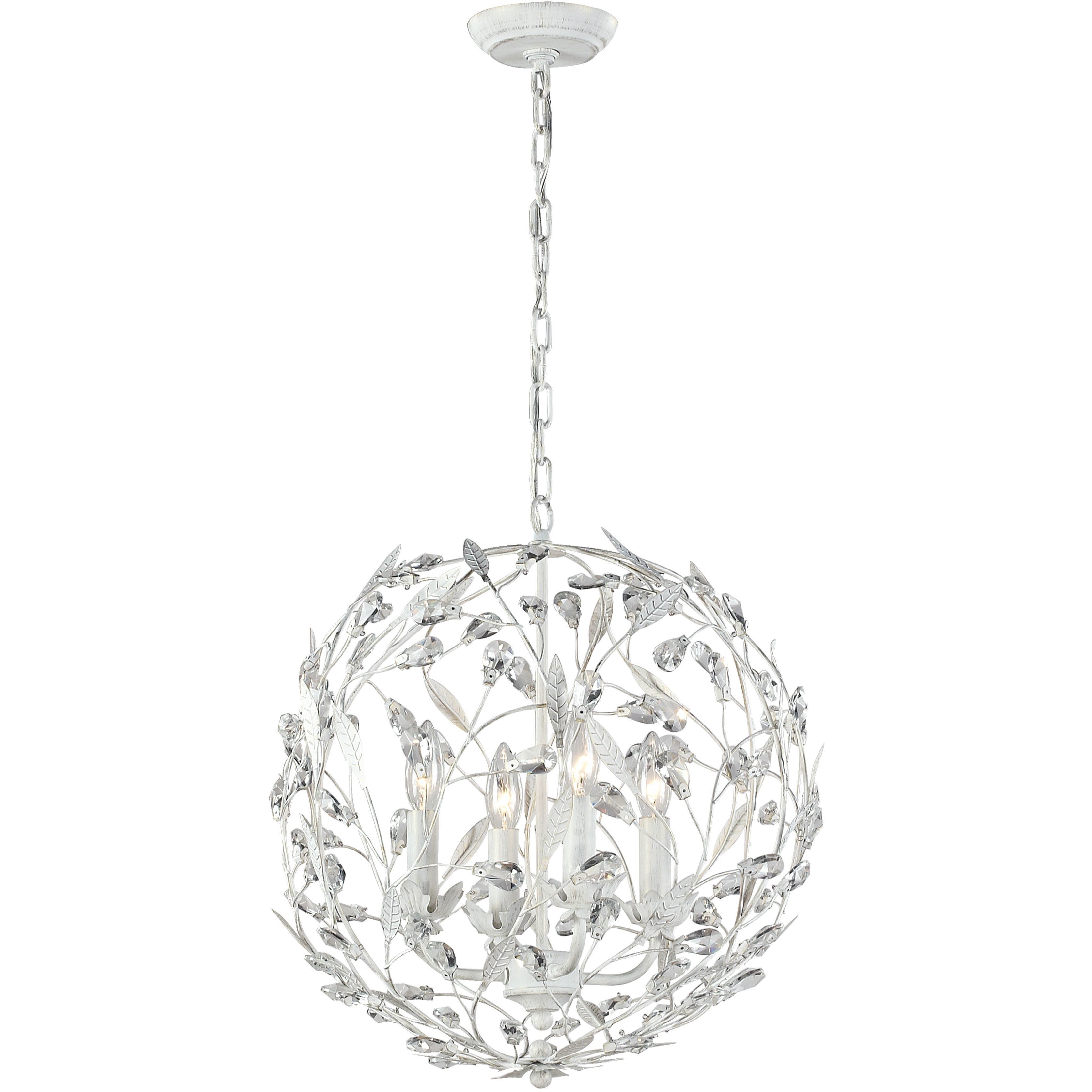 Circeo 4 Light 19 inch Antique White Chandelier Ceiling Light