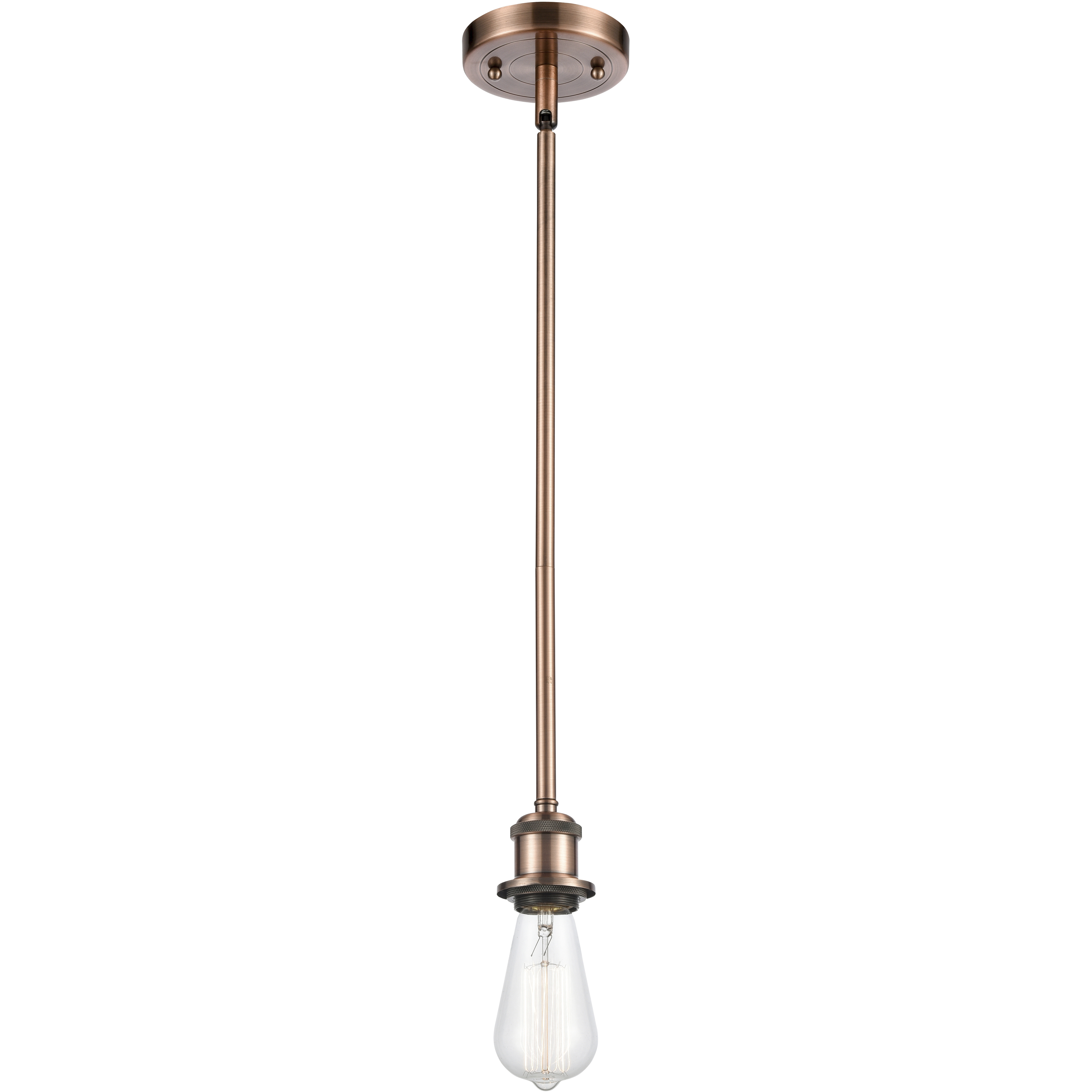 Ballston Bare Bulb LED 4.5 inch Antique Copper Pendant Ceiling Light, Ballston