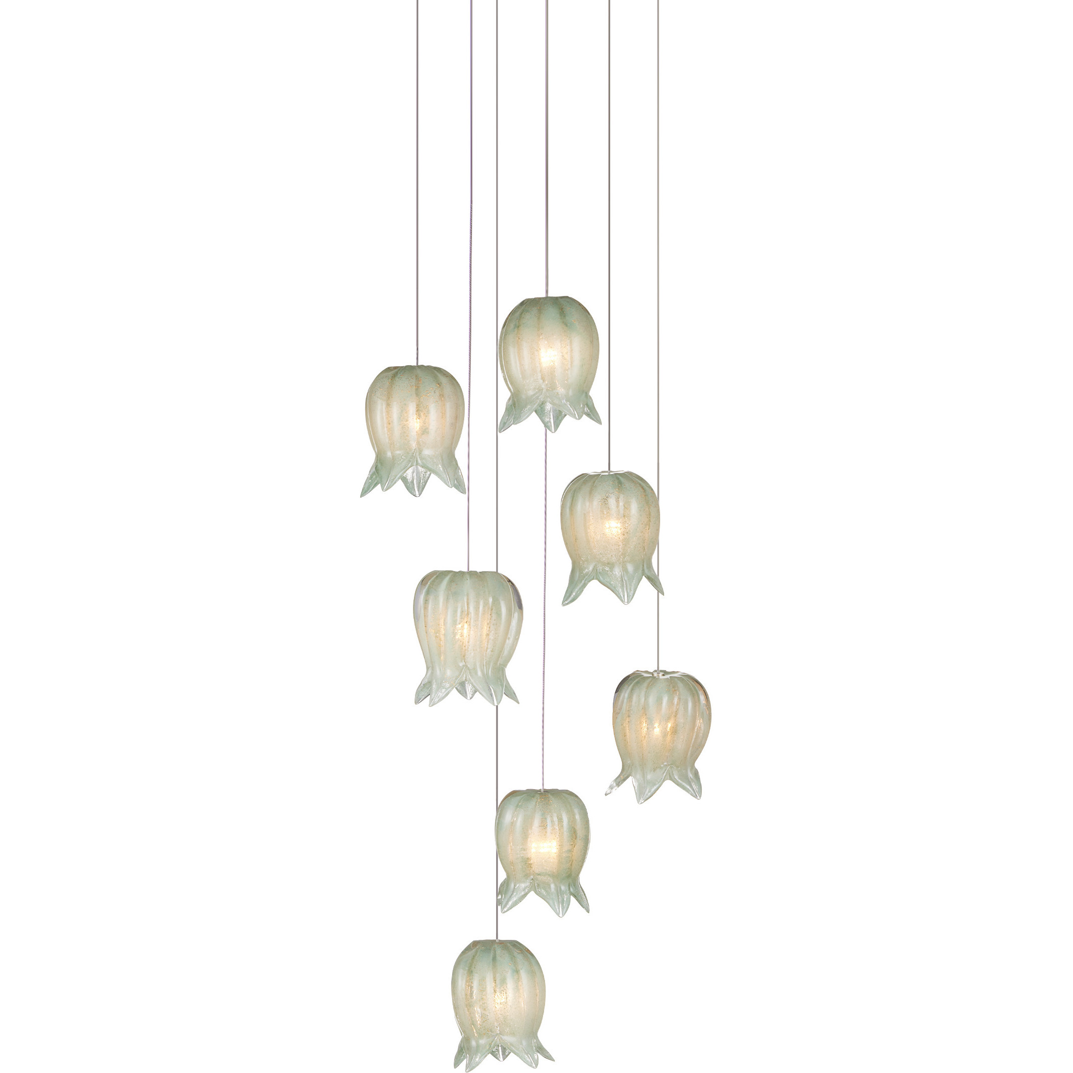Polpo 7 Light 13 inch Silver Multi-Drop Pendant Ceiling Light