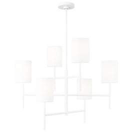 Barbara Barry Key 6 Light 32 inch Matte White Chandelier Ceiling Light