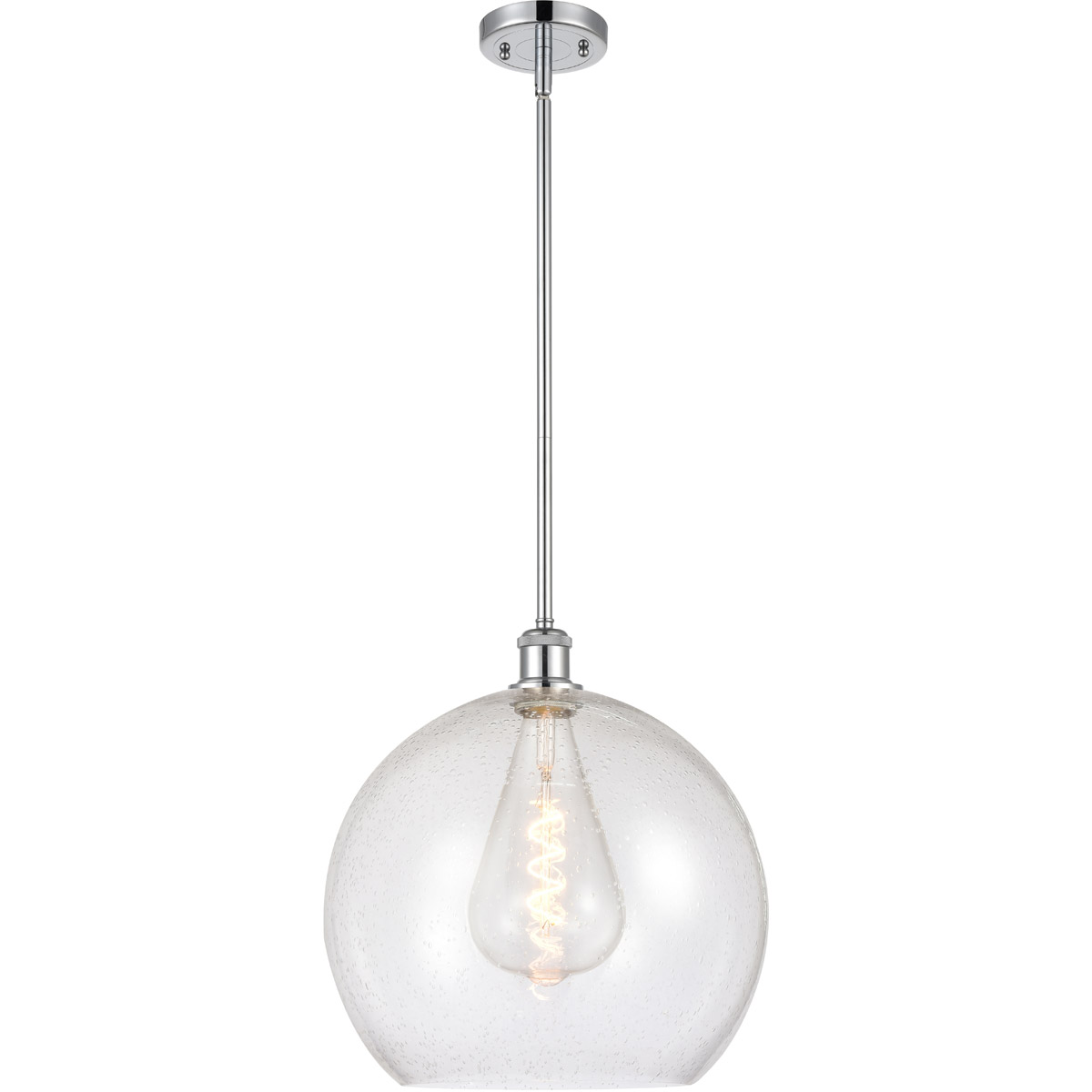 Ballston Athens LED 13.75 inch Polished Chrome Pendant Ceiling Light in Seedy Glass