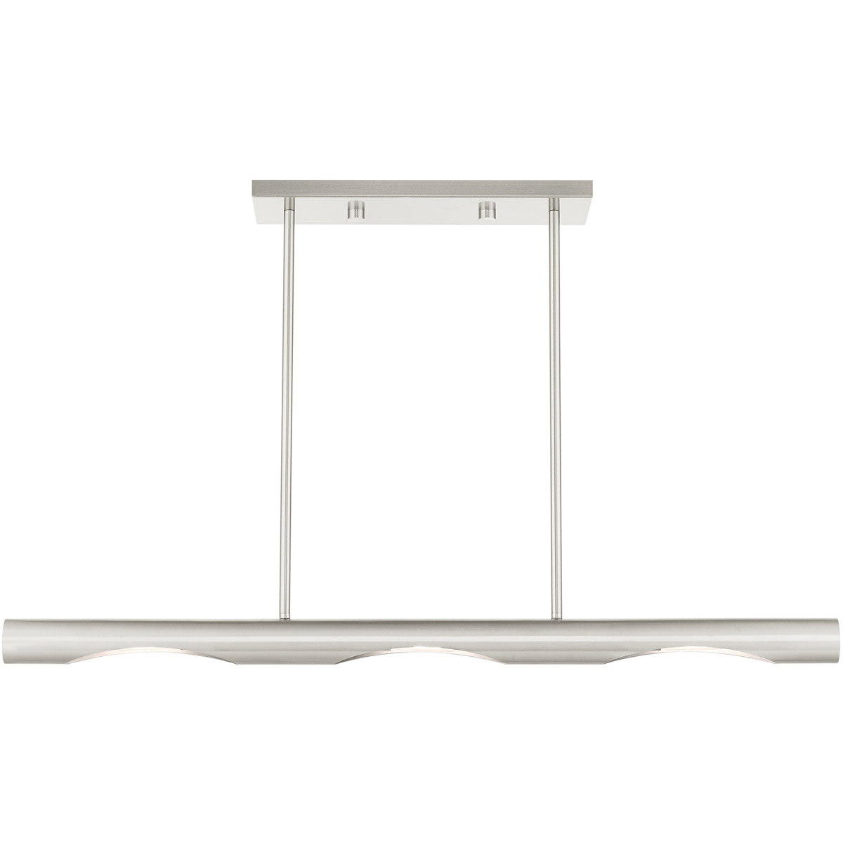 Acra 3 Light 36 inch Brushed Nickel Linear Chandelier Ceiling Light