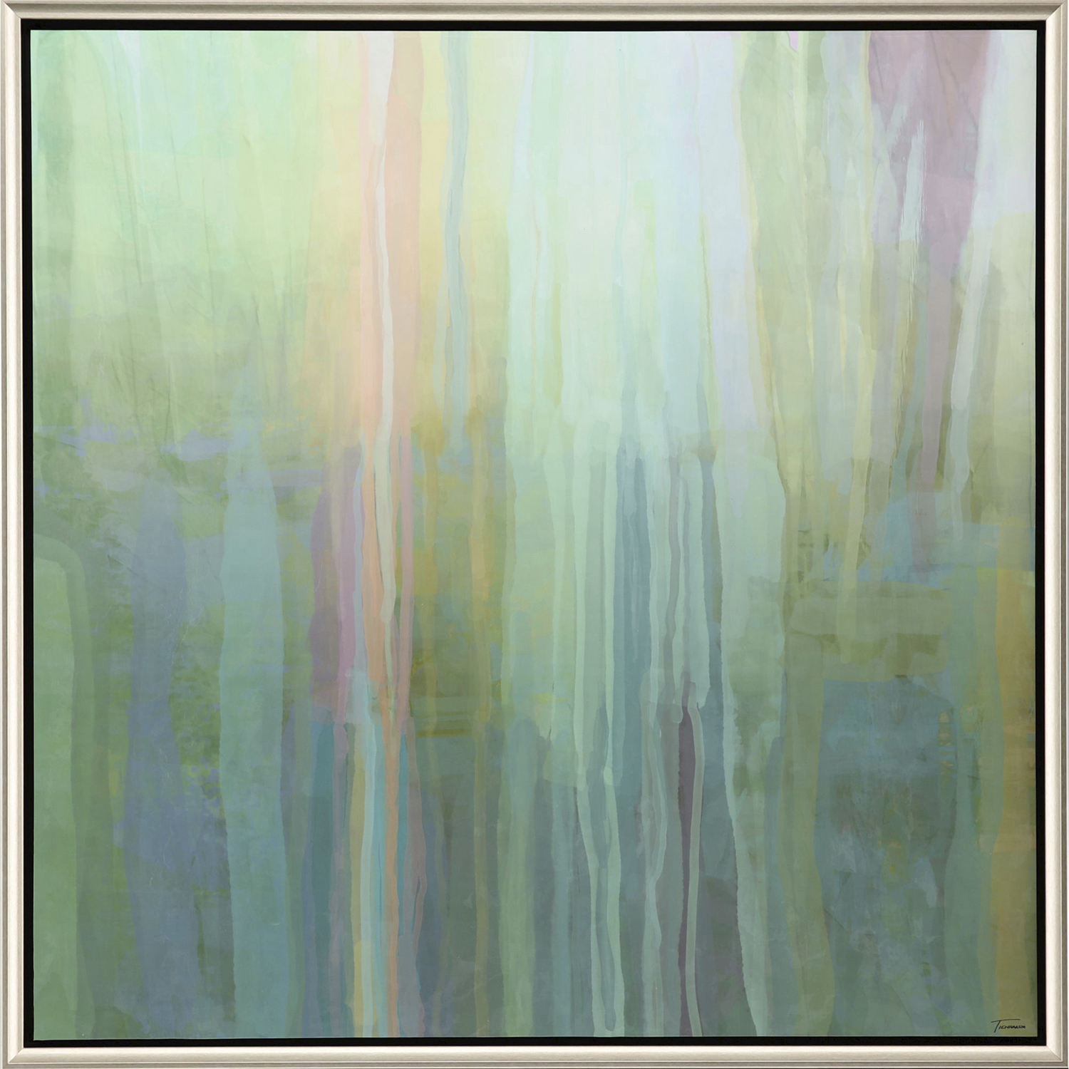 Passive I Blue and Green and Pink and Turquoise Framed Art