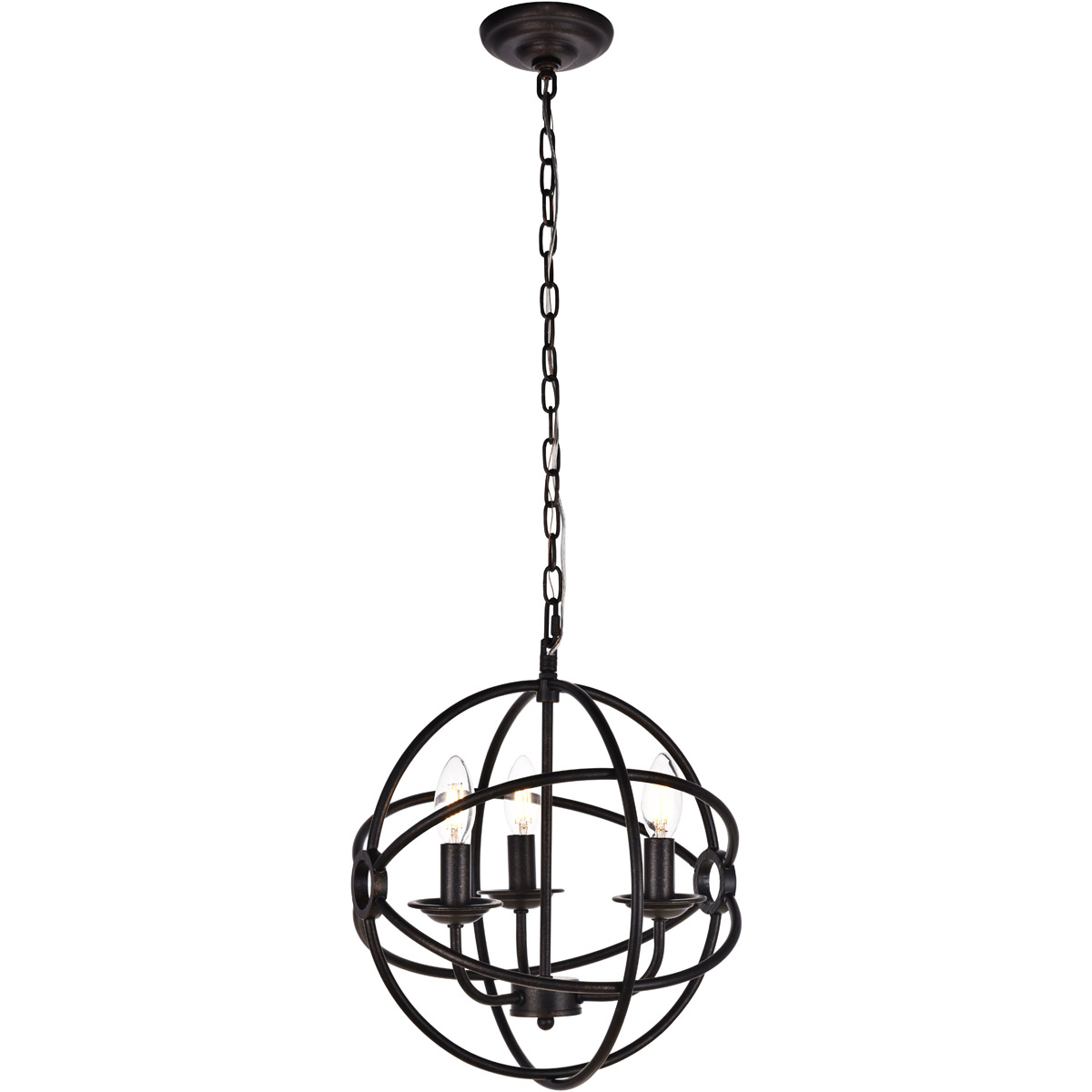 Octavia 3 Light 14 inch Dark Brown Pendant Ceiling Light in Dark Bronze