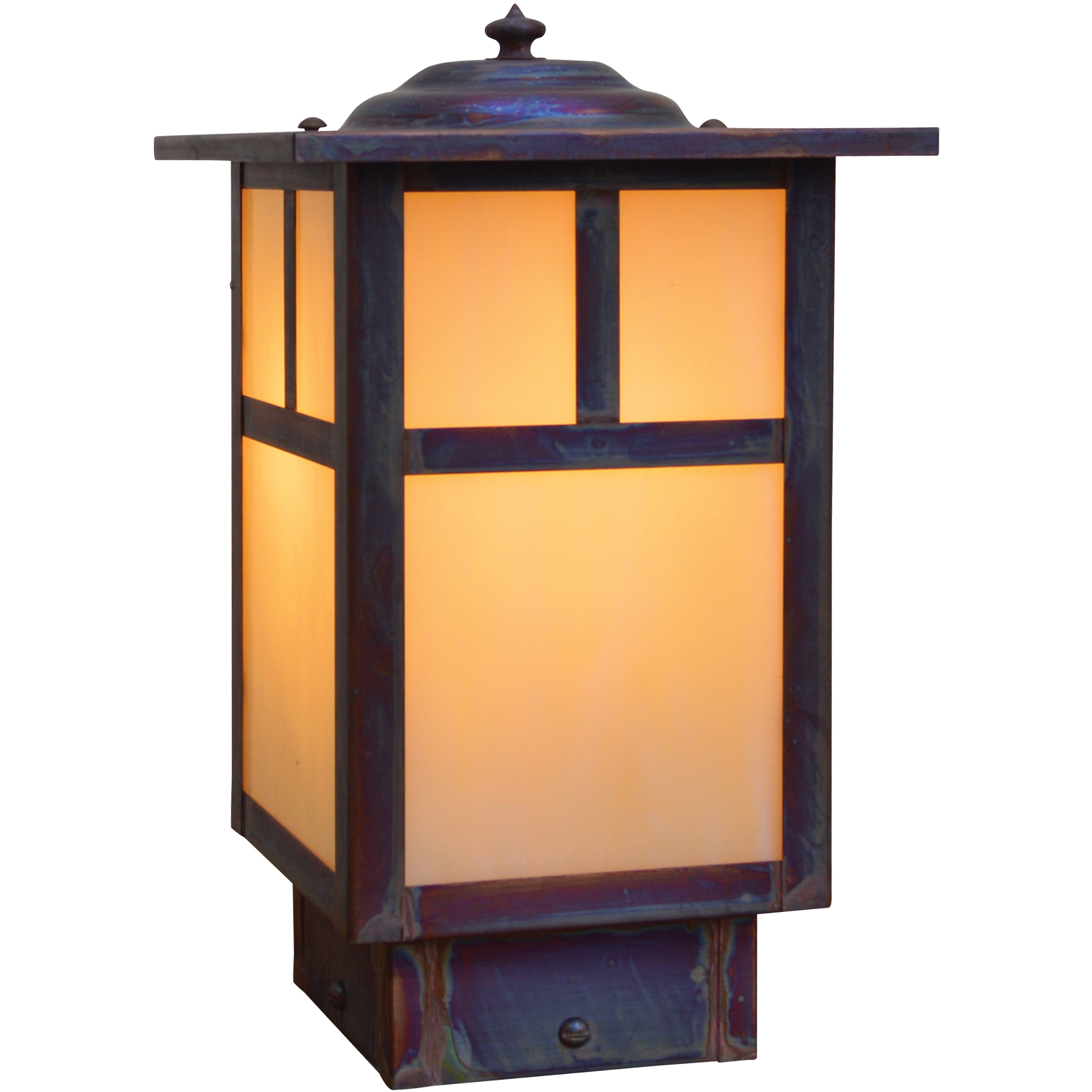 Mission 120V 60 watt Verdigris Patina Landscape Light in Off White, T-Bar Overlay